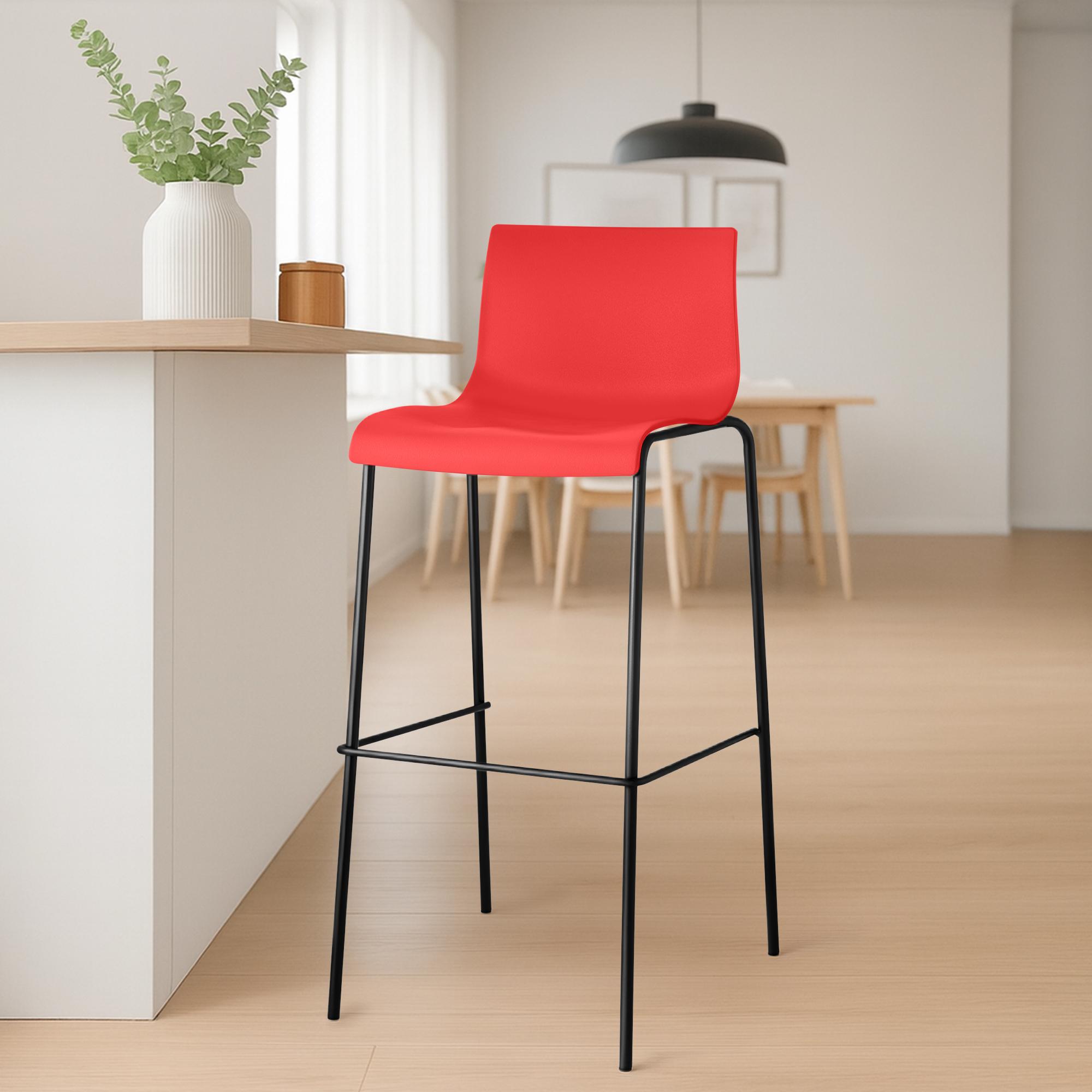 2er Set Barhocker Hover Kunststoff 4-Fuß Gestell