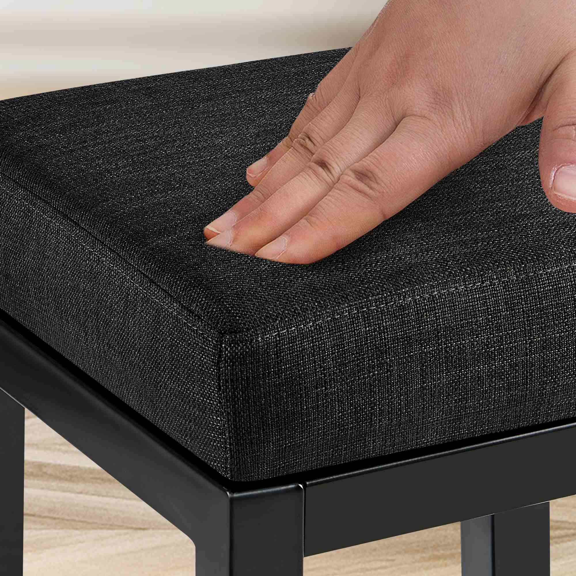 Barhocker Taylor Stoffbezug Sitzhöhe 78 cm Metallgestell schwarz