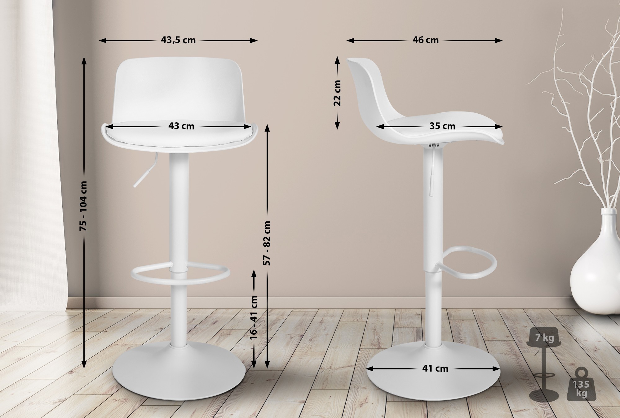 2er Set Barhocker Almada Kunstleder