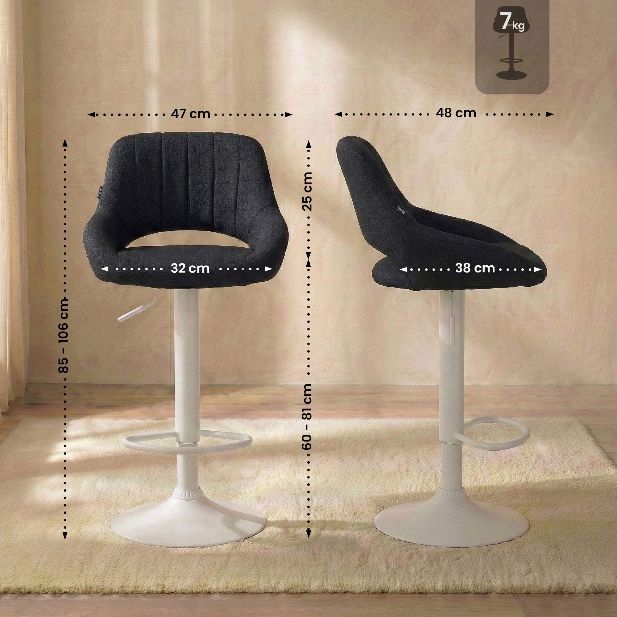 2er Set Barhocker Milet Stoff