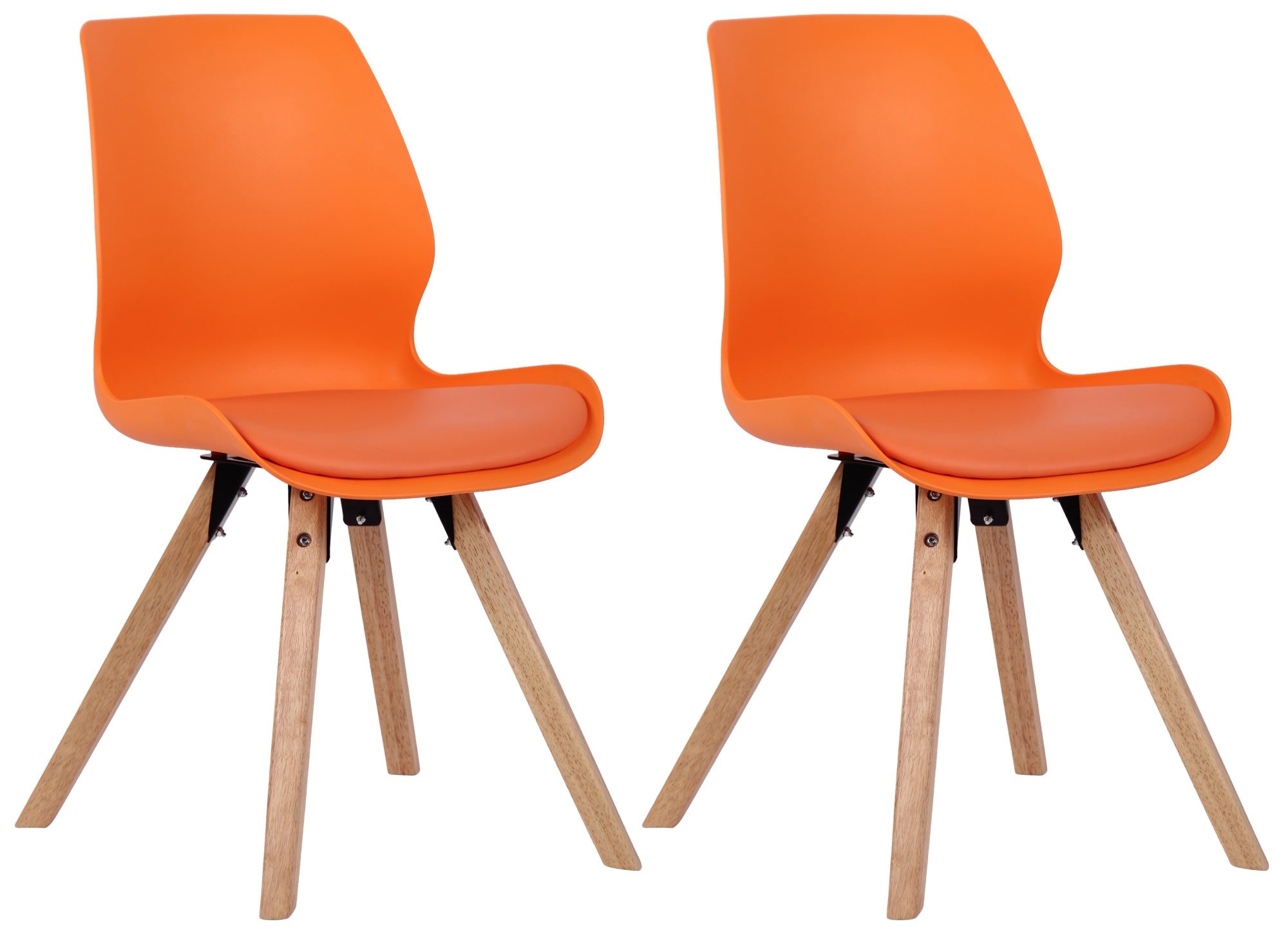 2er Set Stuhl Luna orange Kunststoff