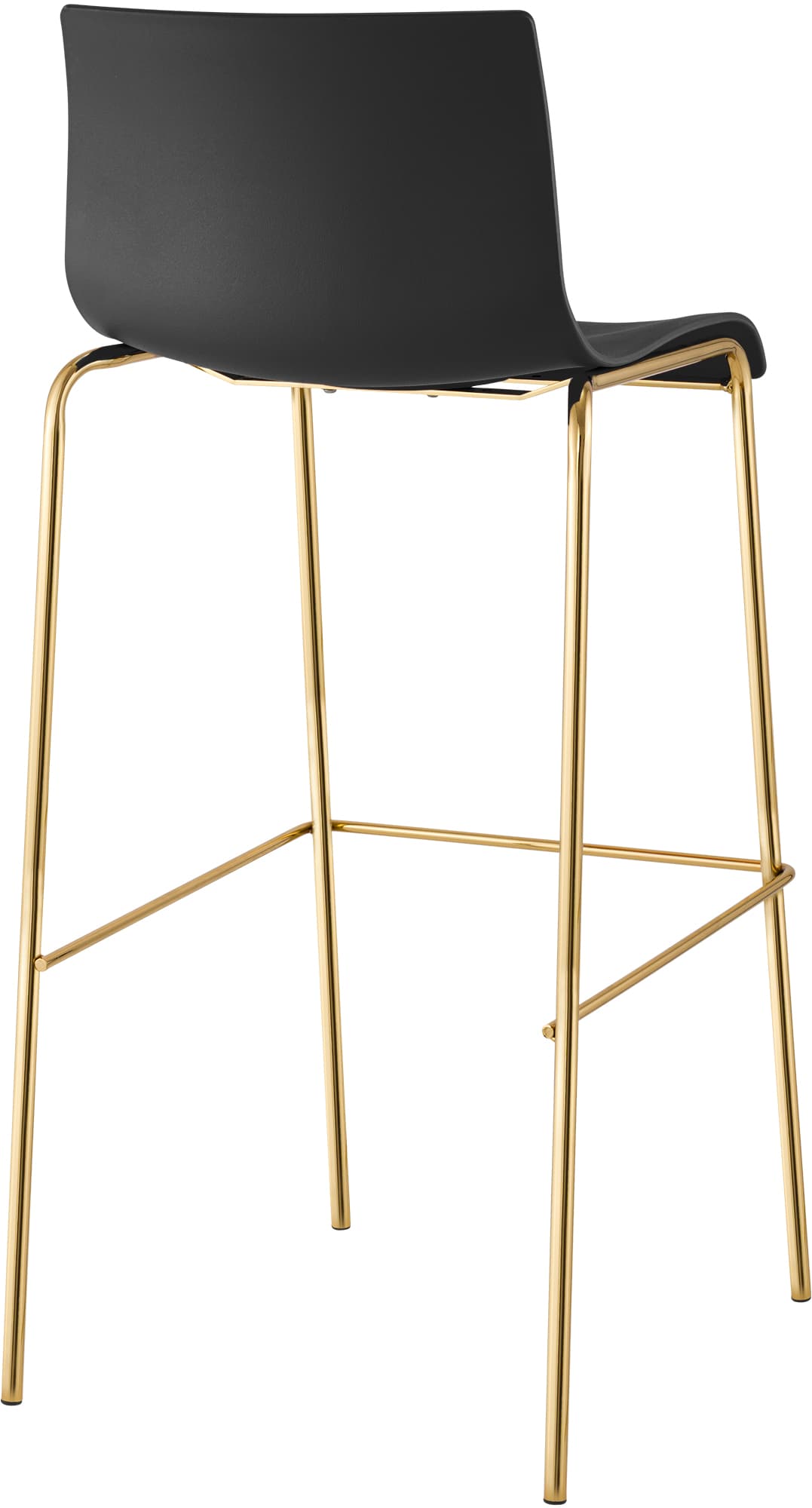 2er Set Barhocker Hover Kunststoff Vierfußgestell Gold