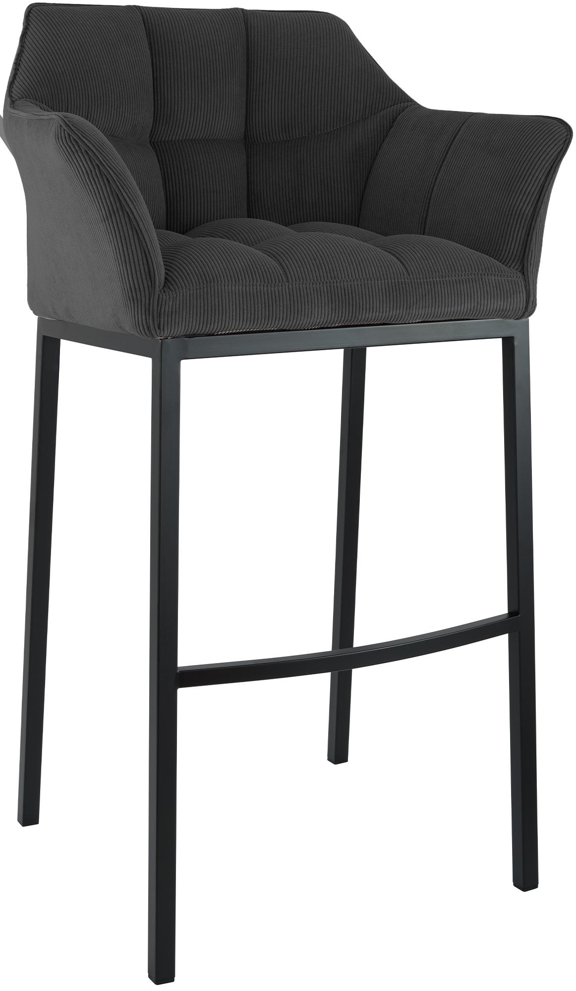 Barhocker Damaso Cord mit Vierfußgestell