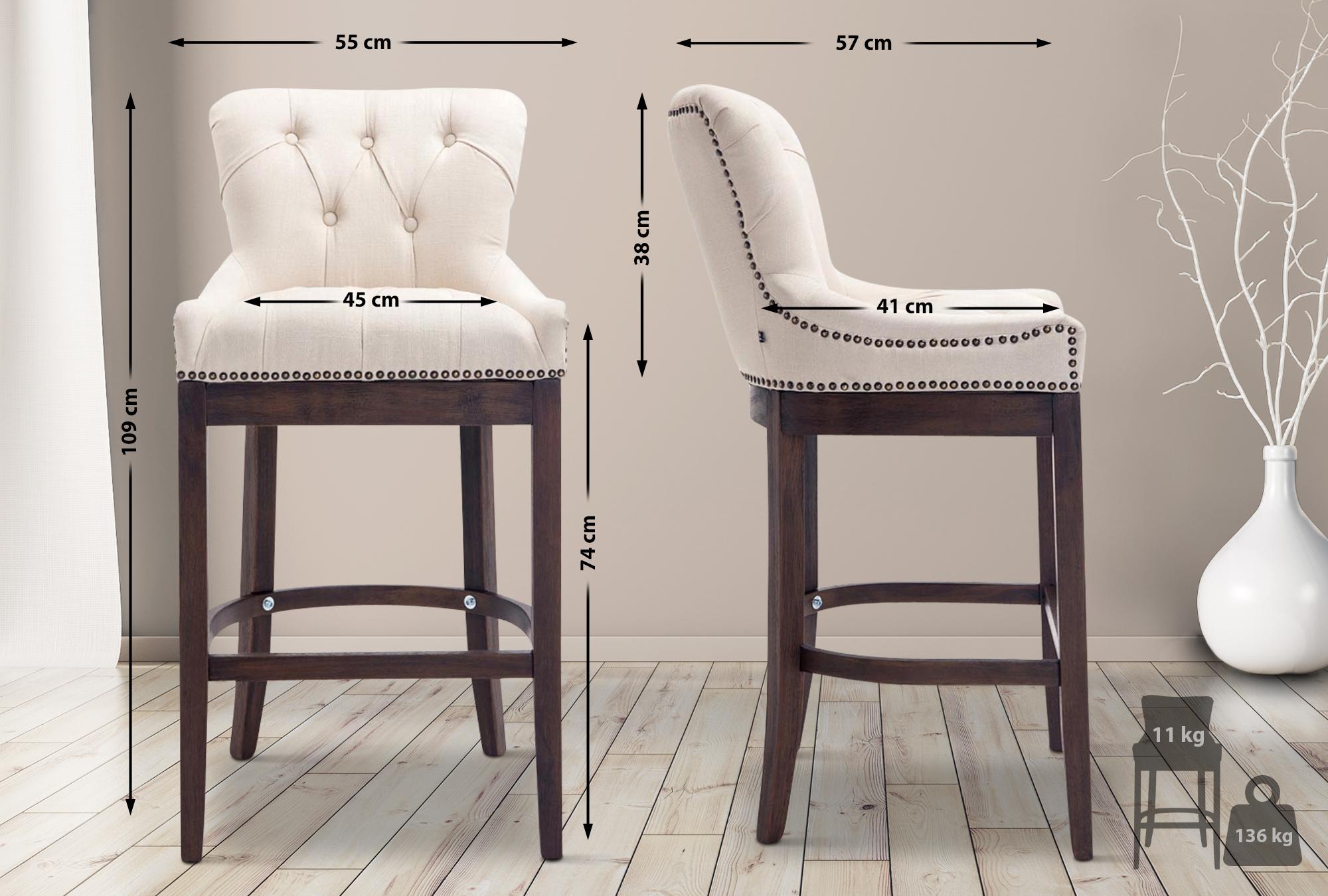 Barhocker Lakewood Stoff, Antik-dunkel