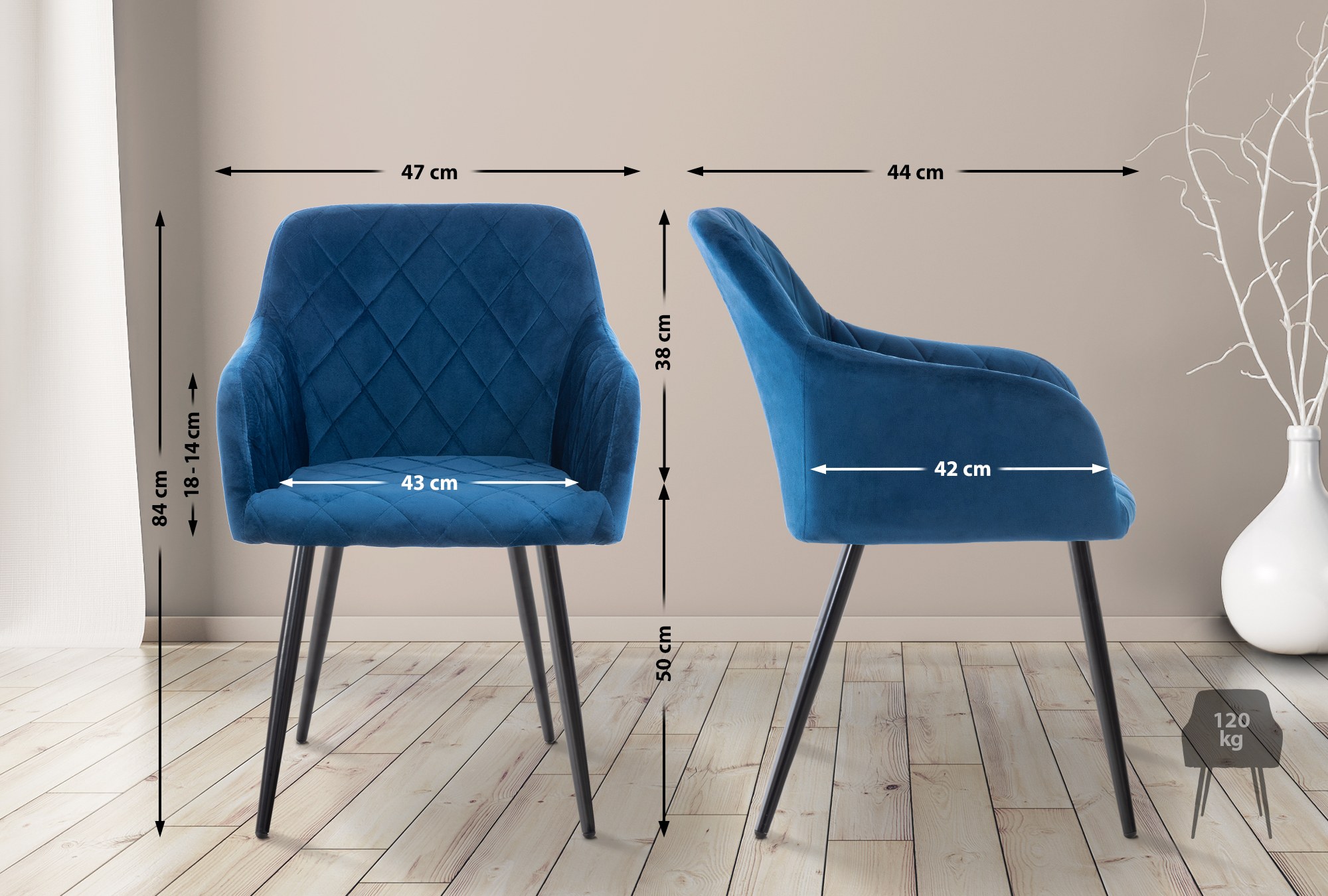 2er Set Esszimmerstuhl Shila
