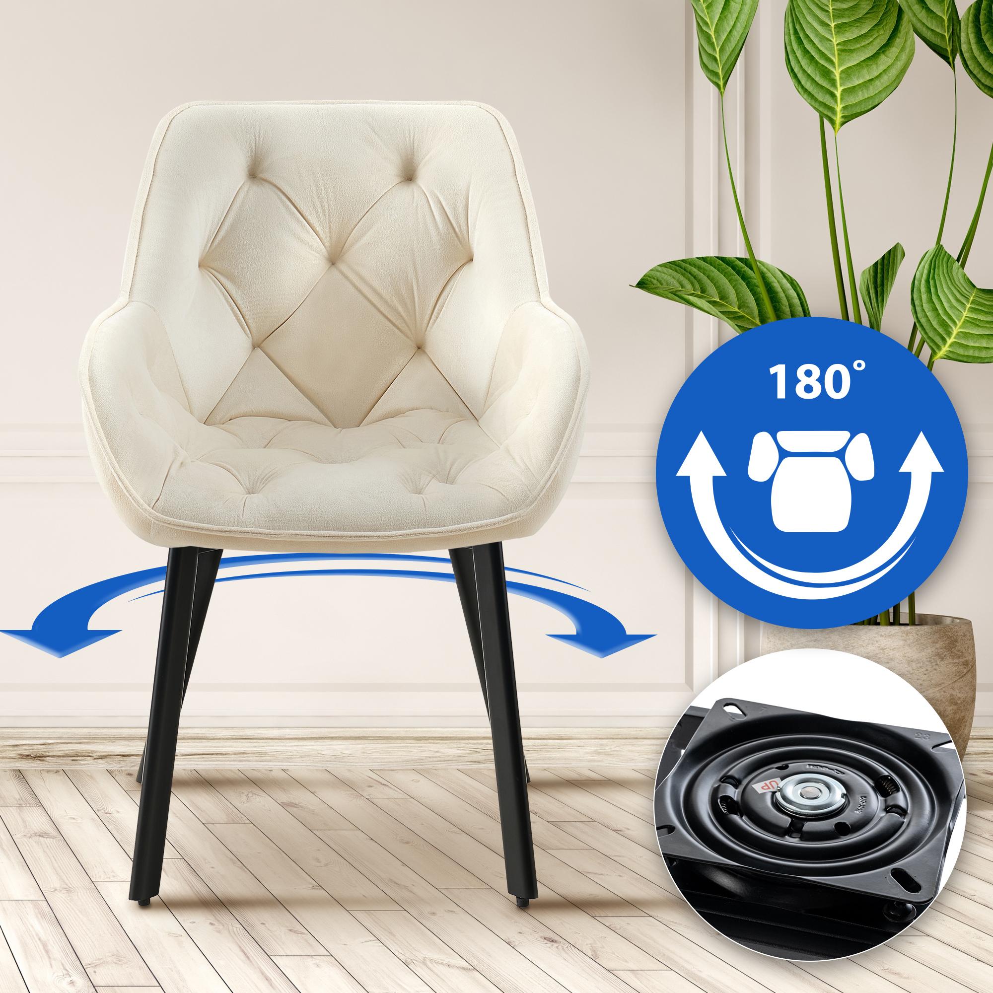 2er Set Drehbarer Esszimmerstuhl Antigo Samt