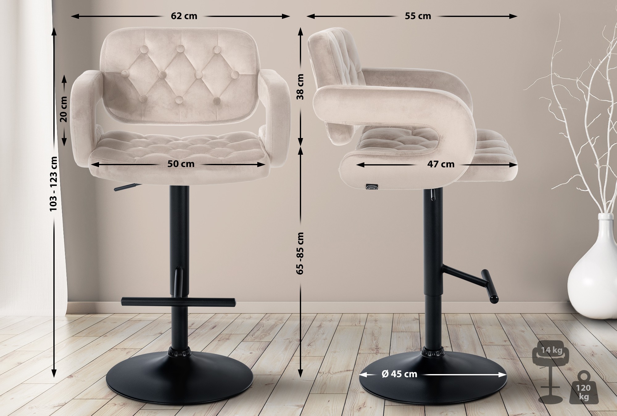 Barhocker Dublin Samt
