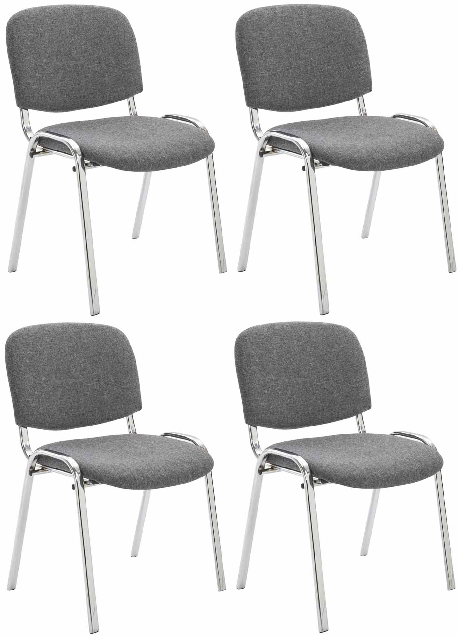 4er Set Stühle Ken Chrom Stoff
