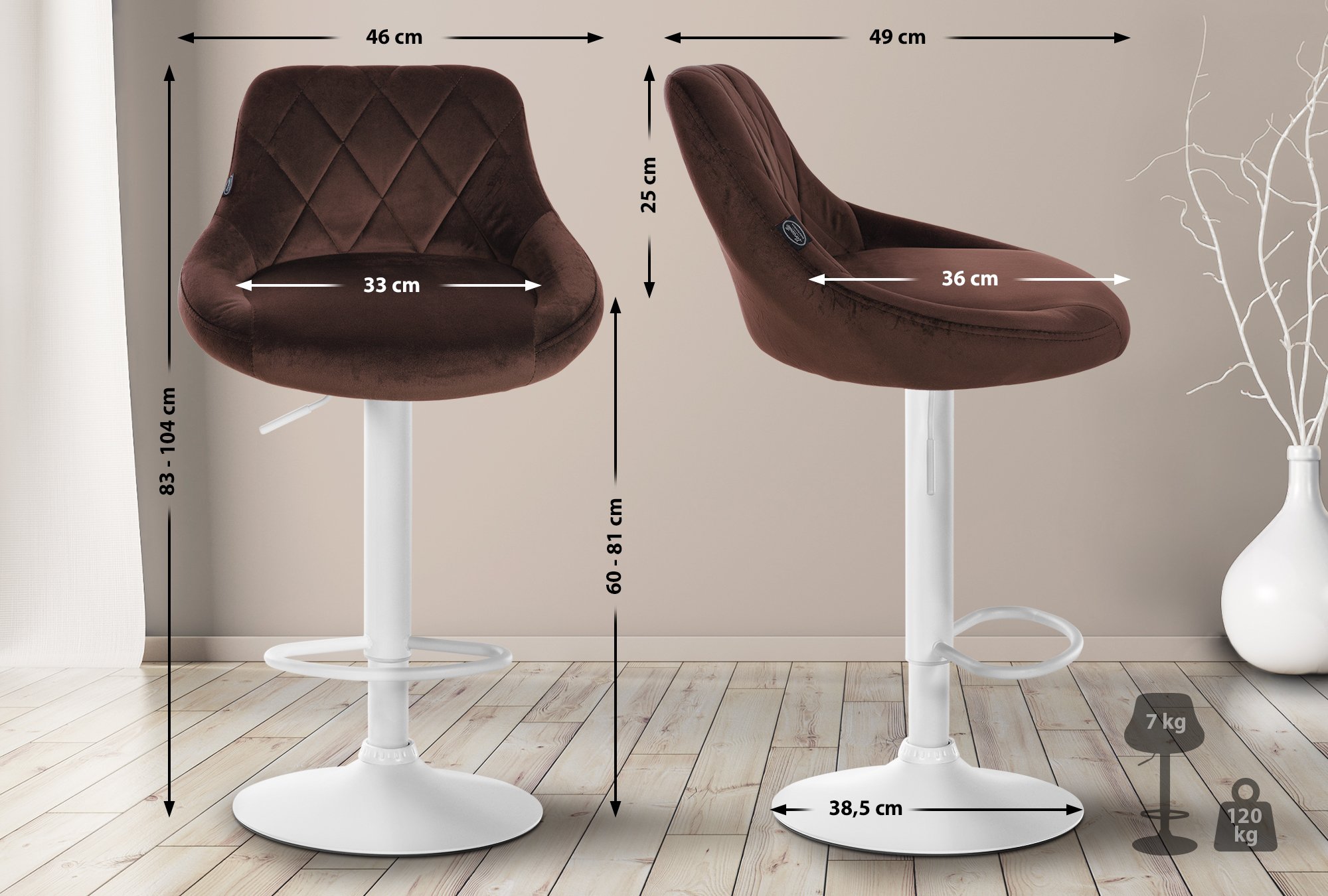 Barhocker Lazio Samt