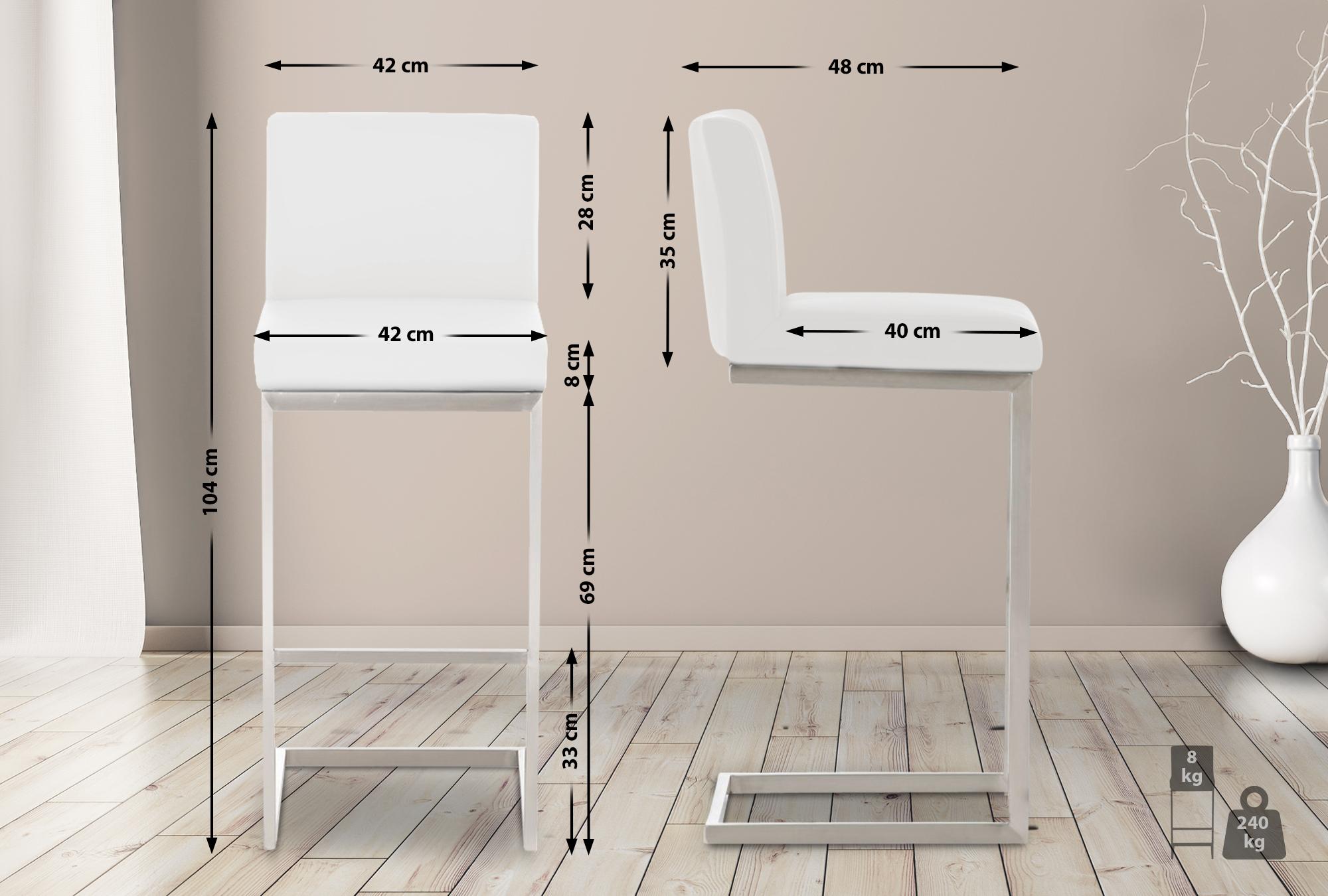 2er Set Barhocker Paros Kunstlederbezug