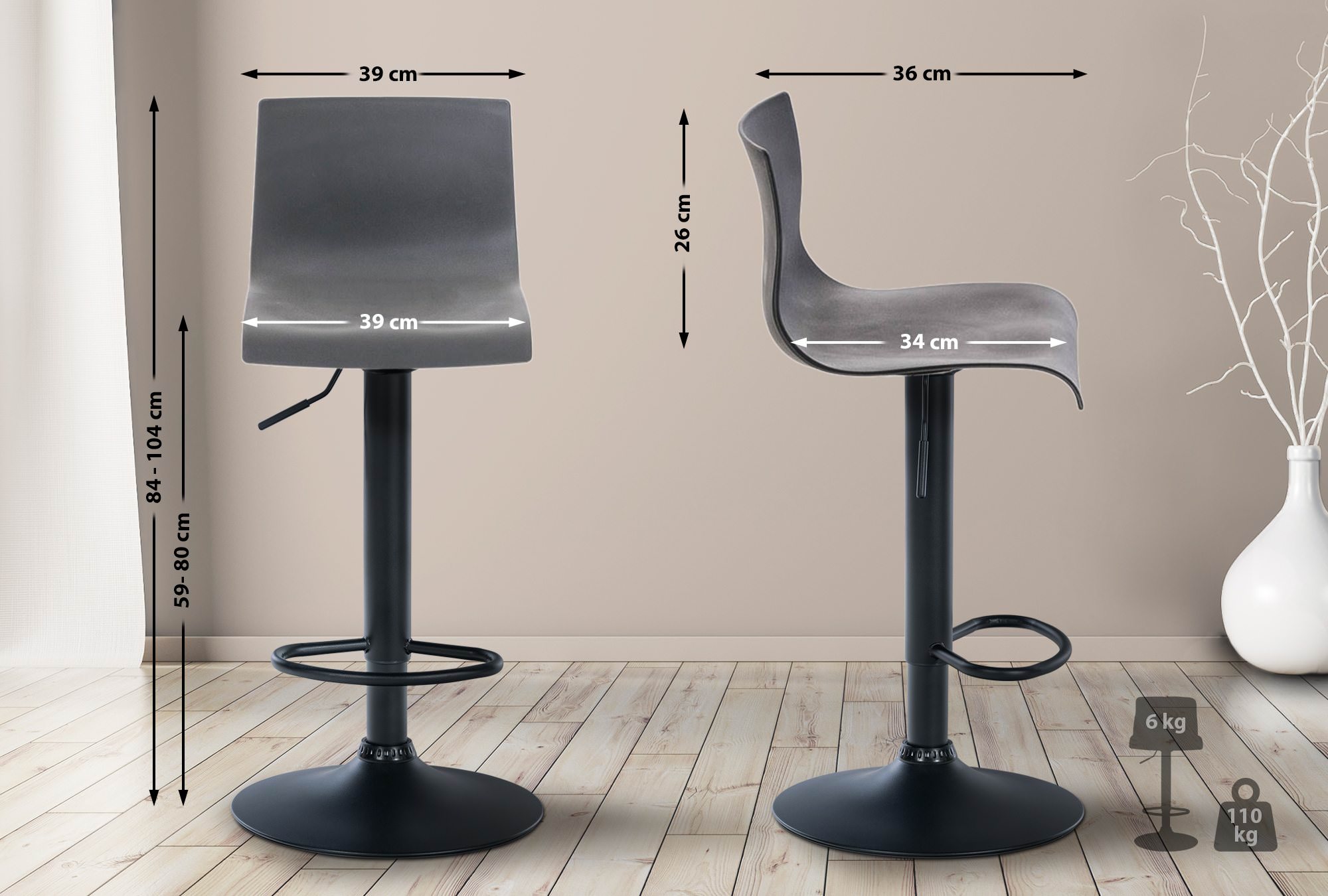 Barhocker Hover Kunststoff