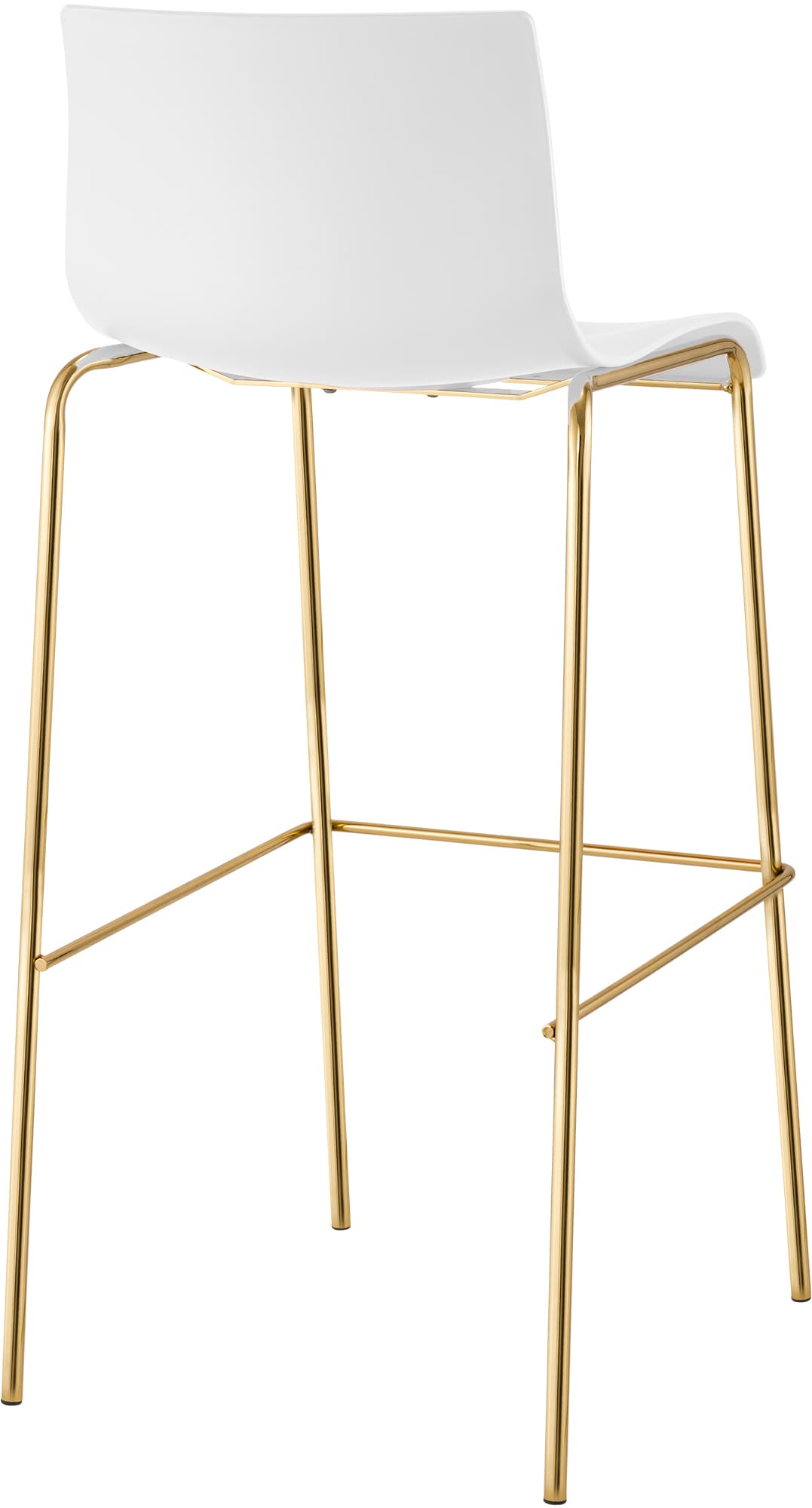 2er Set Barhocker Hover Kunststoff Vierfußgestell Gold