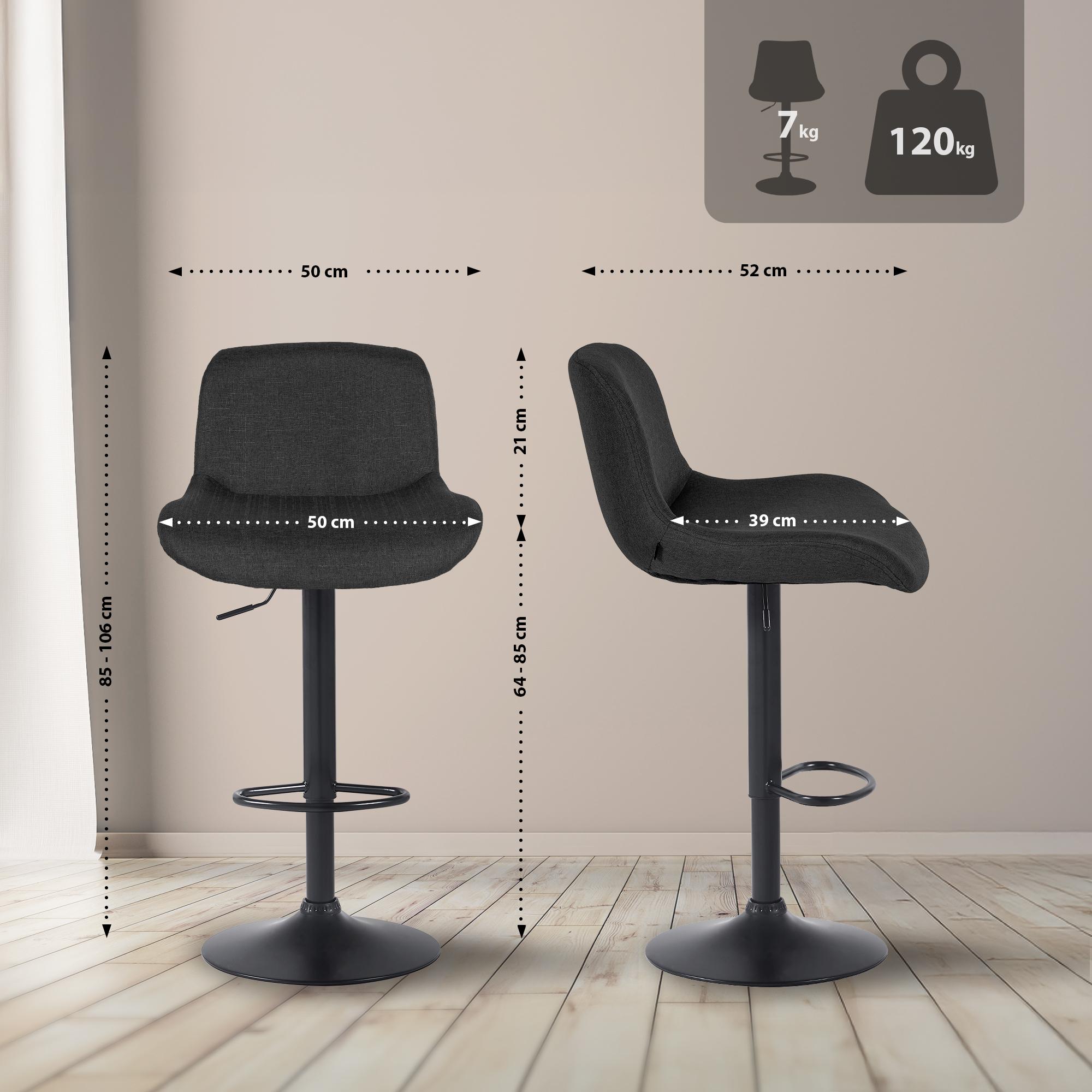 2er Set Barhocker Solon Schwarz