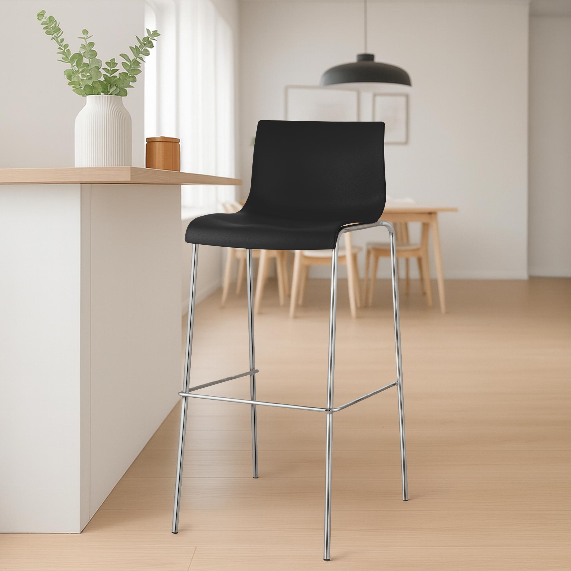 2er Set Barhocker Hover Kunststoff 4-Fuß Gestell