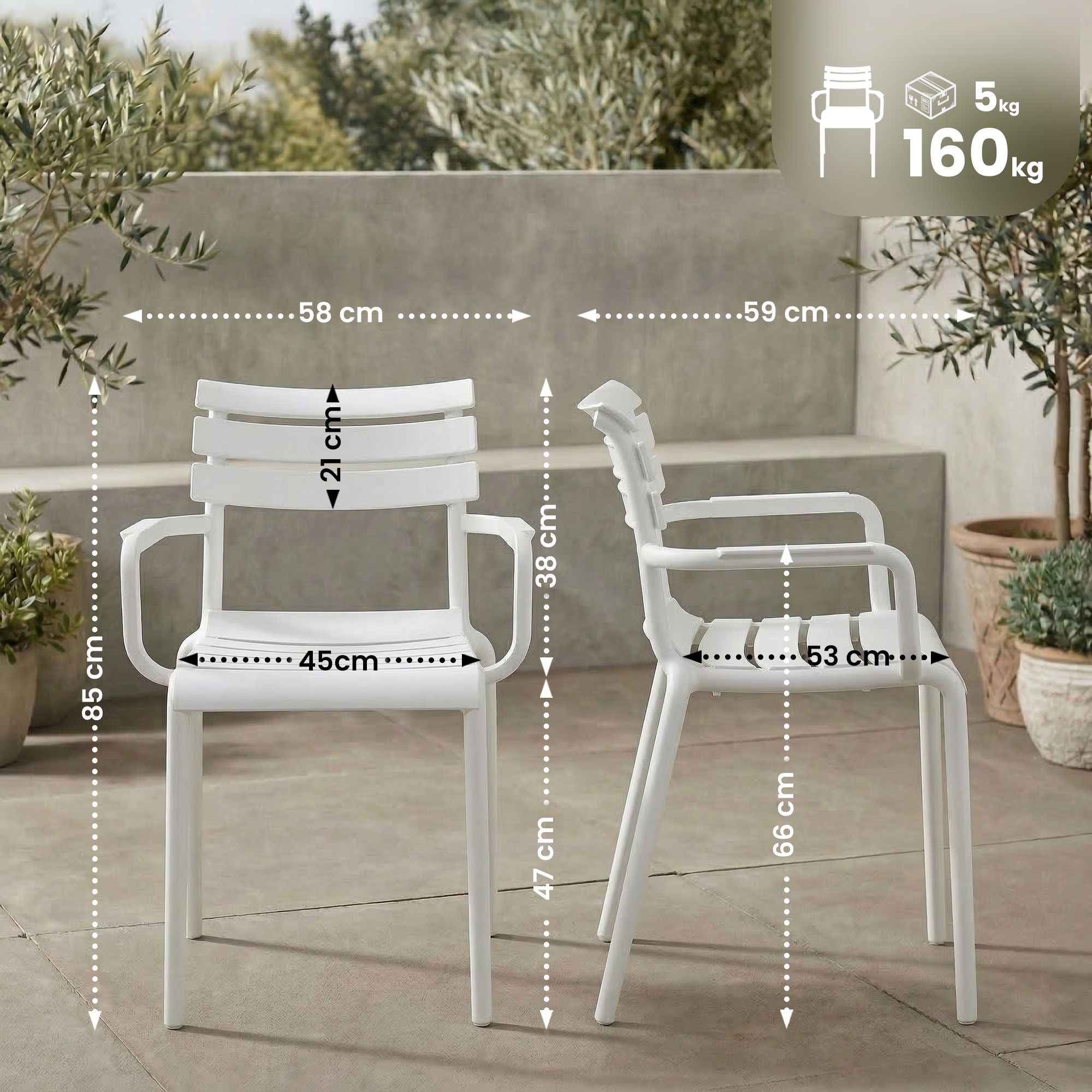 6er Set Gartenstühle Paris
