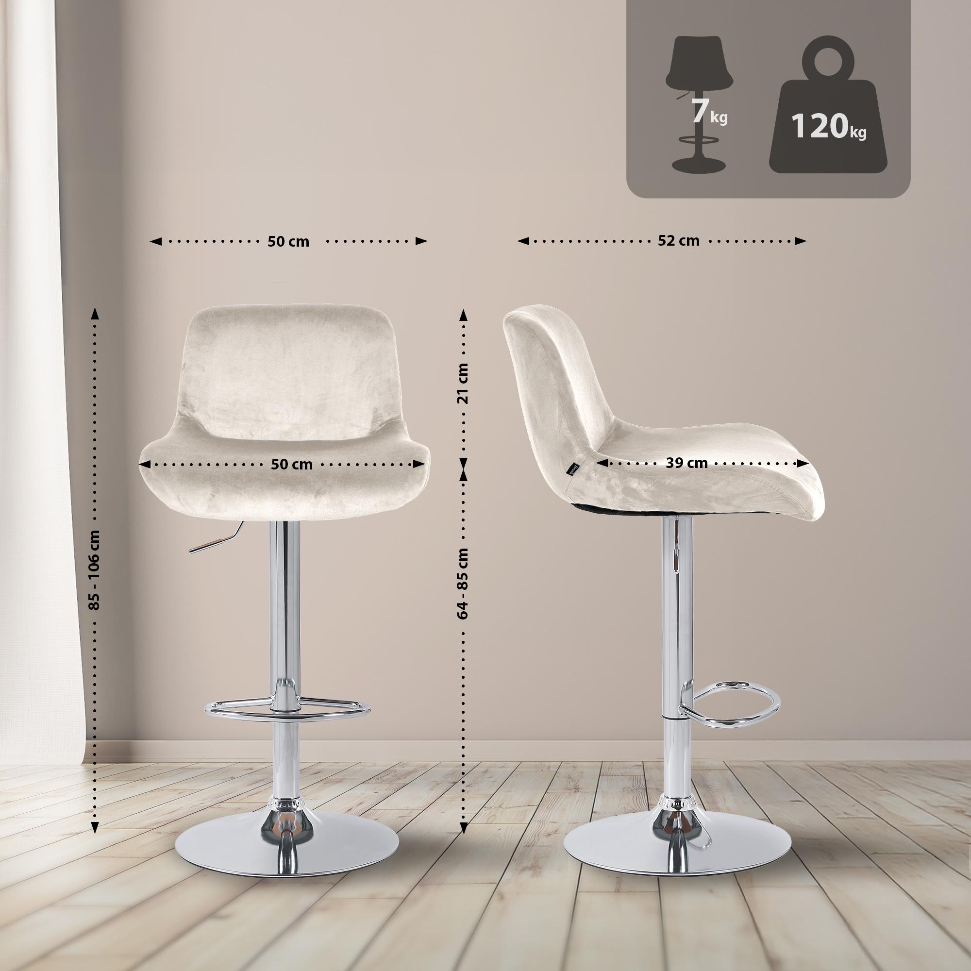 2er Set Barhocker Solon Chrom