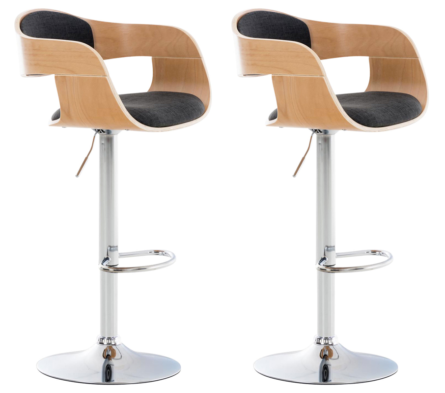 2er Set Barhocker Kingston Stoff