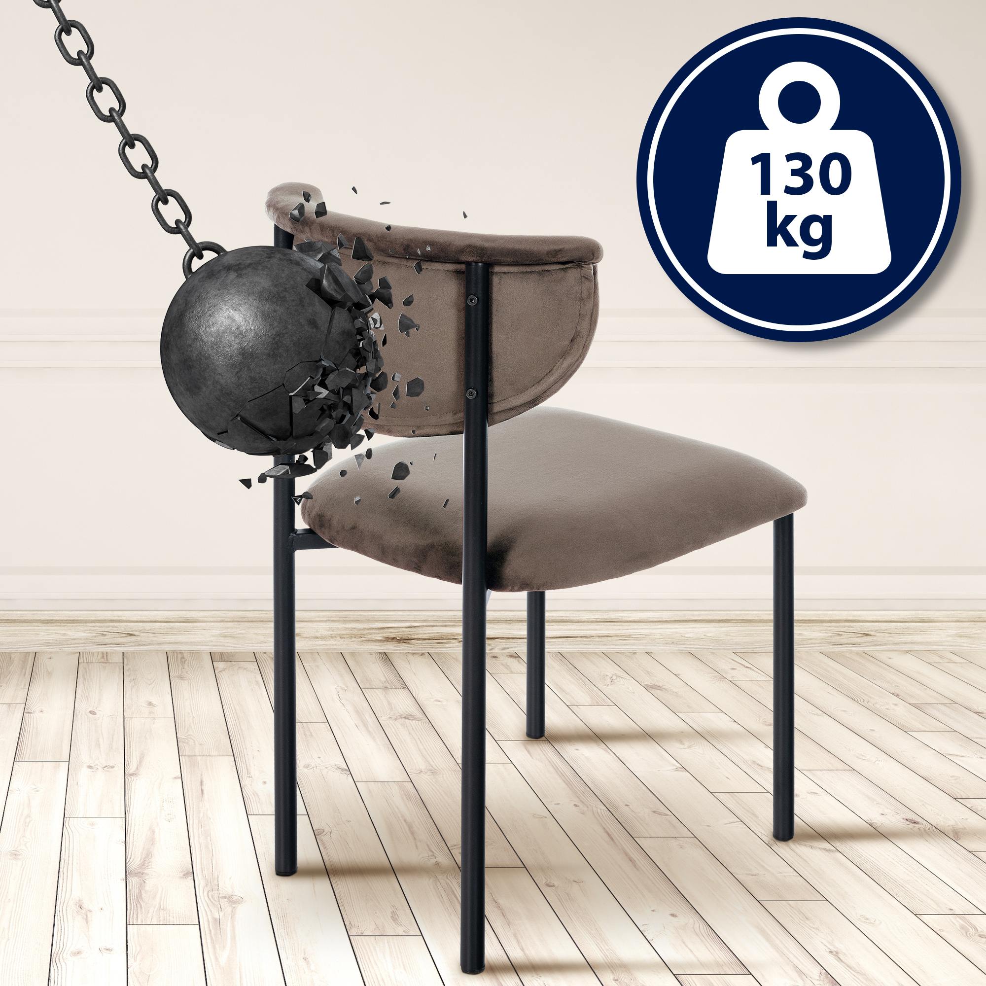 2er Set Esszimmerstuhl Gambell Samt