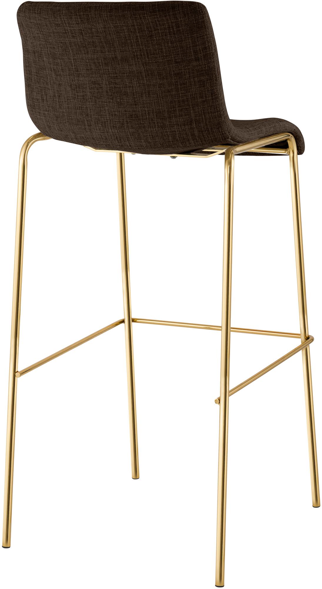 2er Set Barhocker Hover Stoff Vierfußgestell Gold