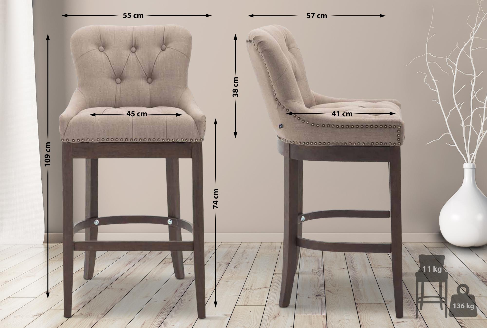 Barhocker Lakewood Stoff, Antik-dunkel