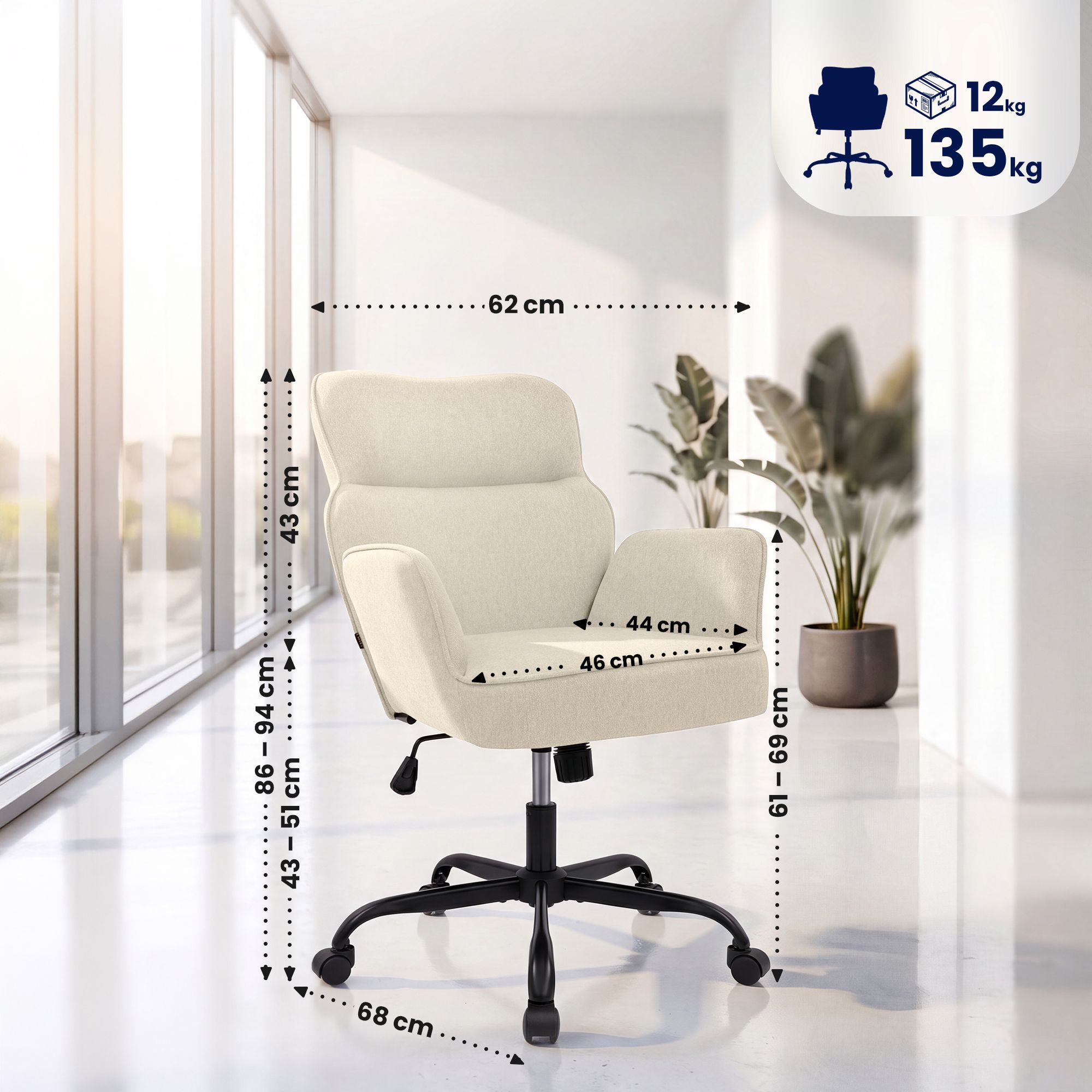 Bürostuhl Amado Stoff