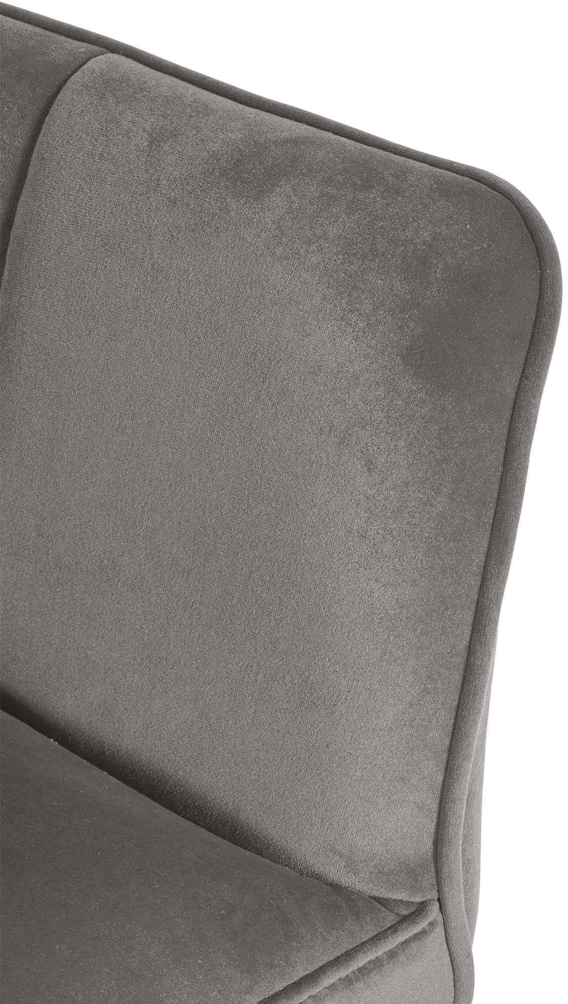 2er Set Barhocker Damaso Samt-Bezug mit Vierfußgestell Metall matt schwarz grau