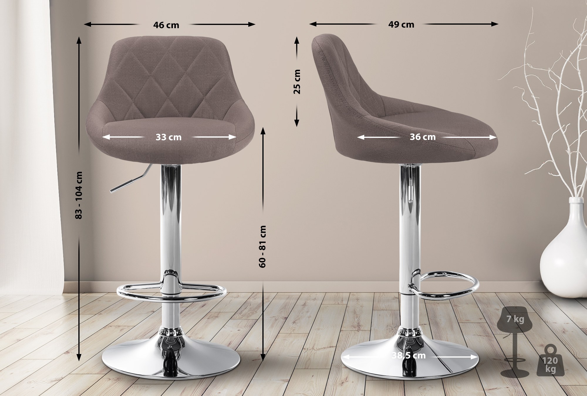 Barhocker Lazio Stoff