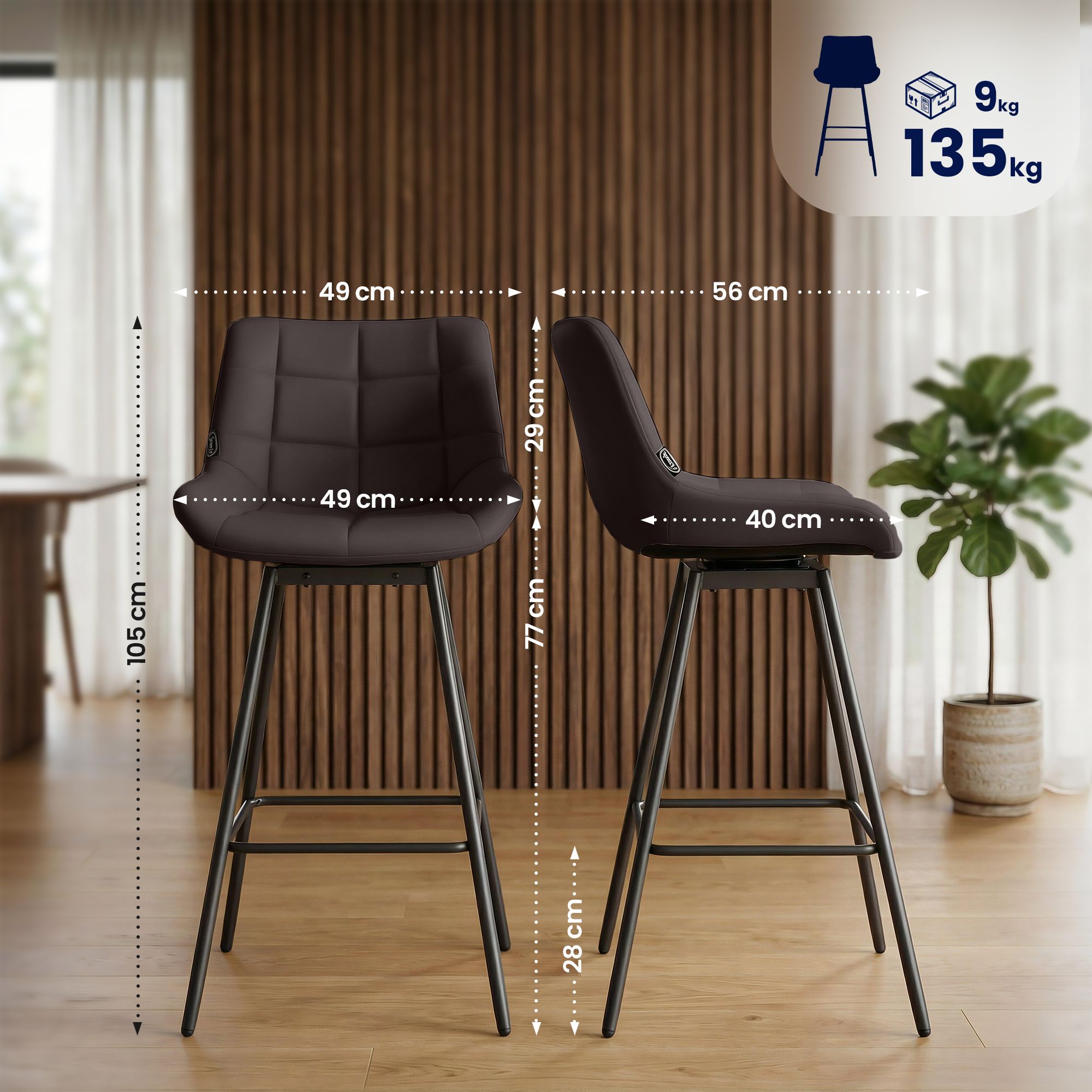 4er Set Barhocker Weston schwenkbar