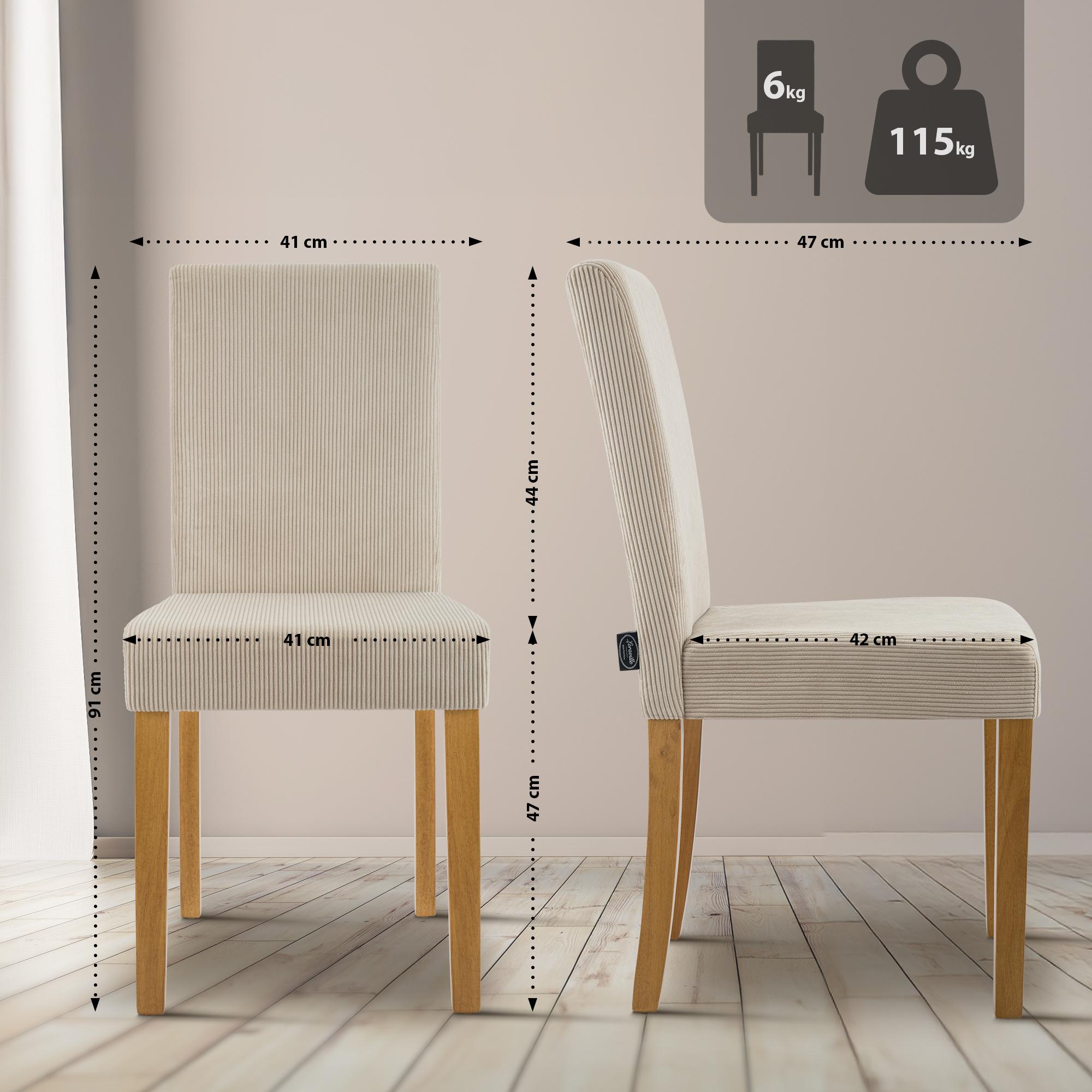 2er Set Esszimmerstuhl Ina Cord