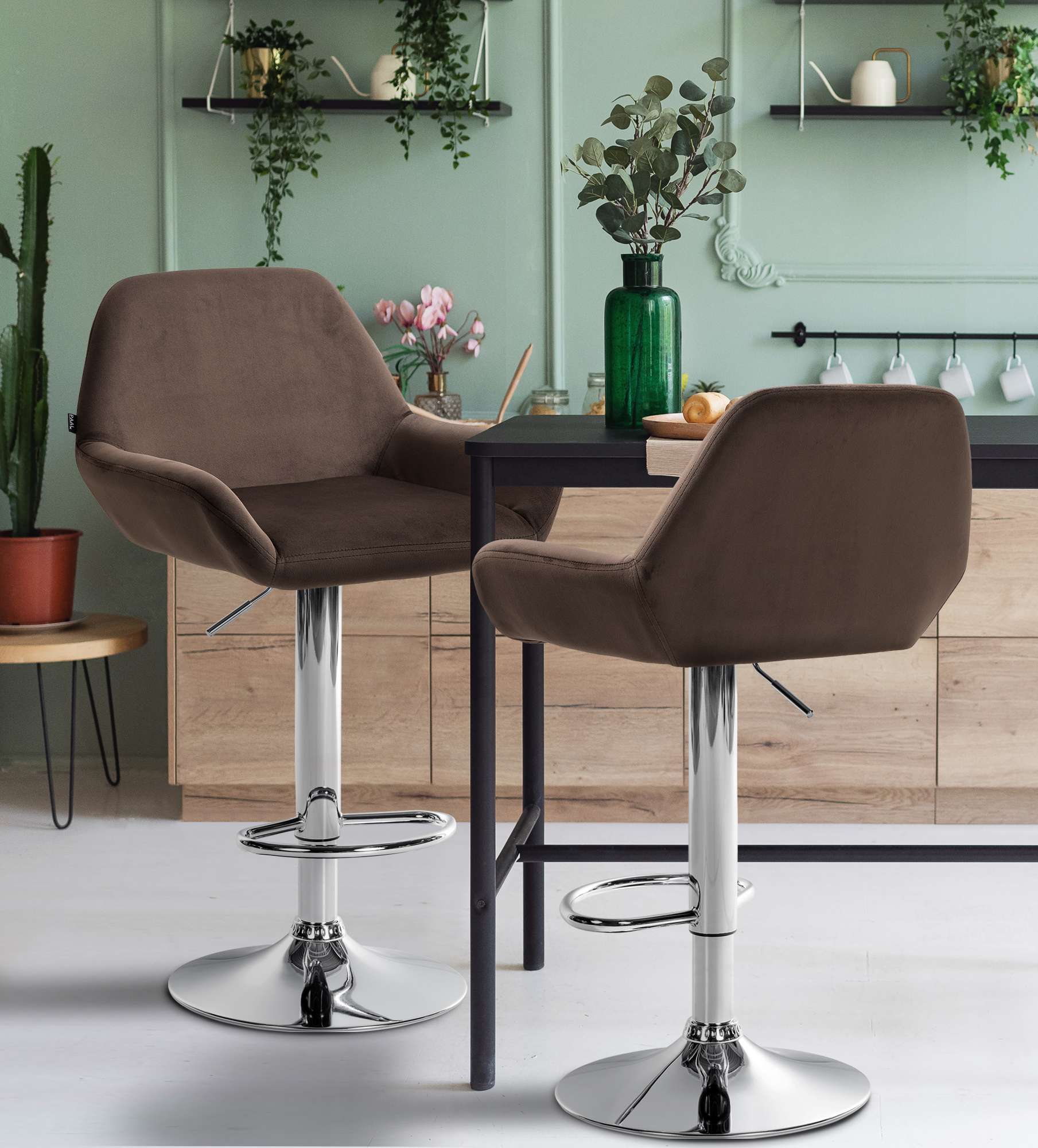 2er Set Barhocker Braga Samt