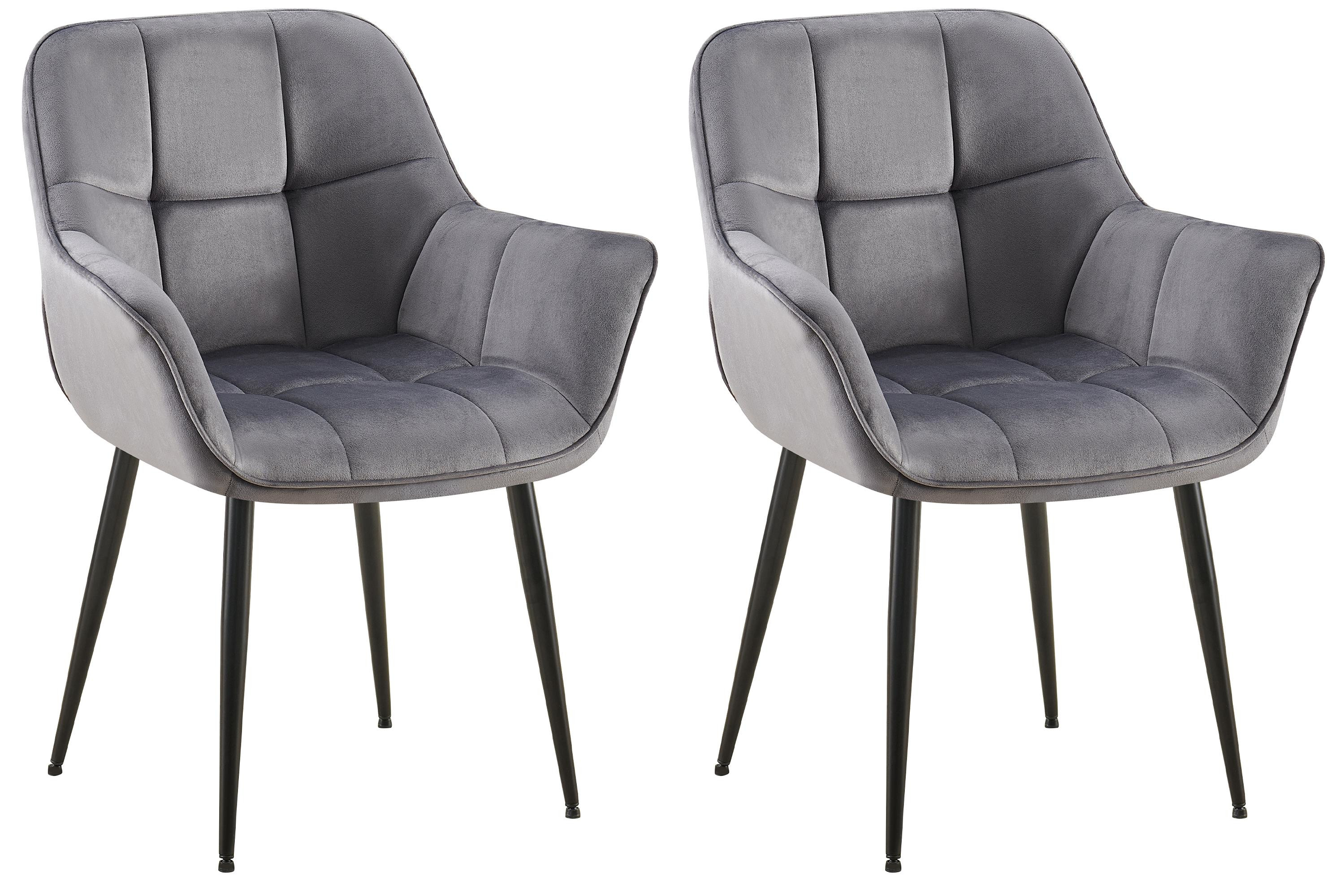 2er Set Esszimmerstuhl Roseville Samt