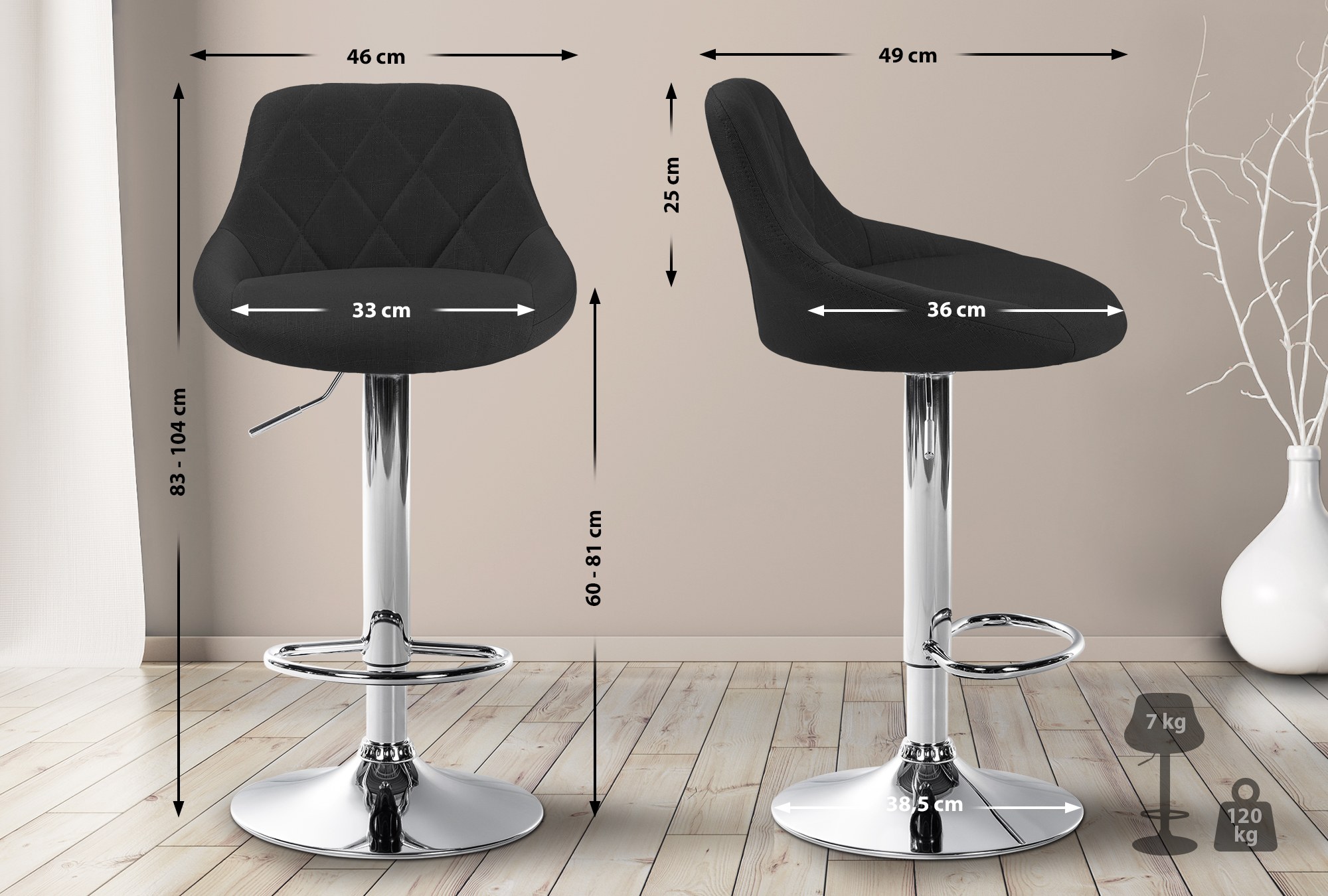 Barhocker Lazio Stoff