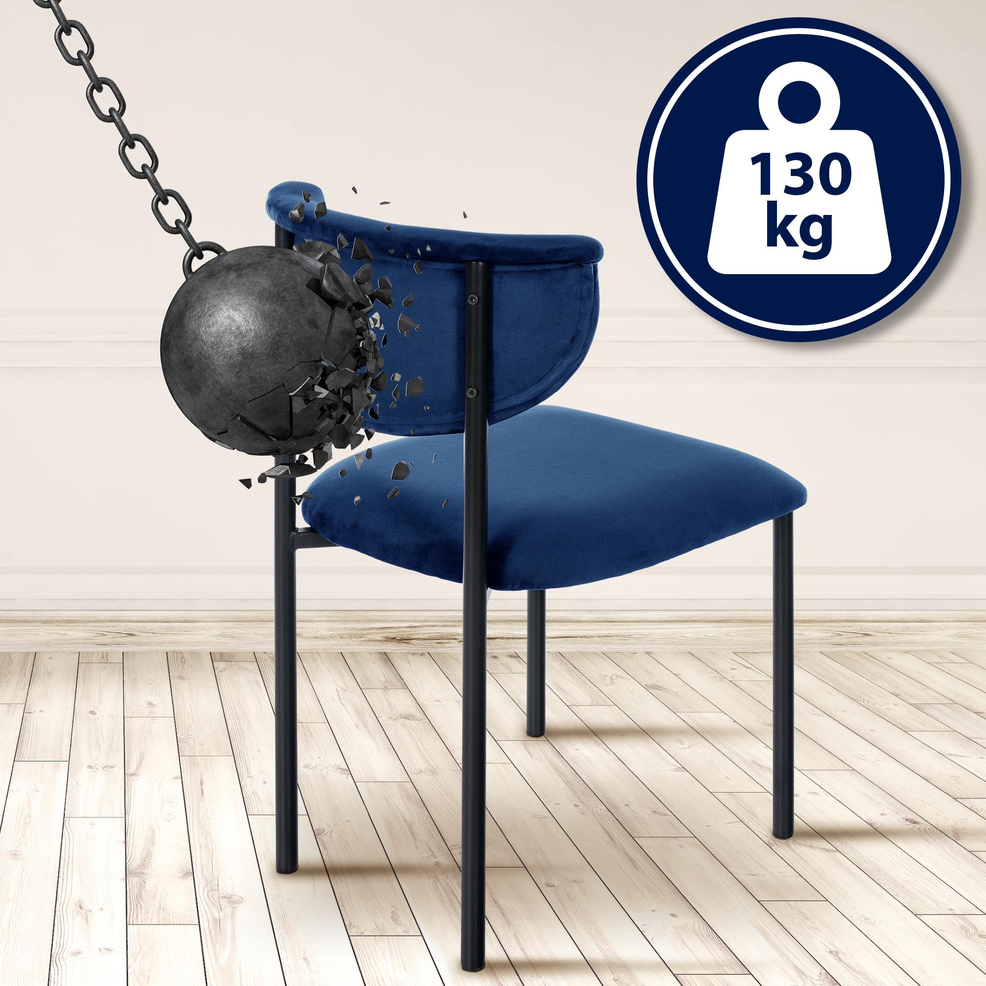 2er Set Esszimmerstuhl Gambell Samt
