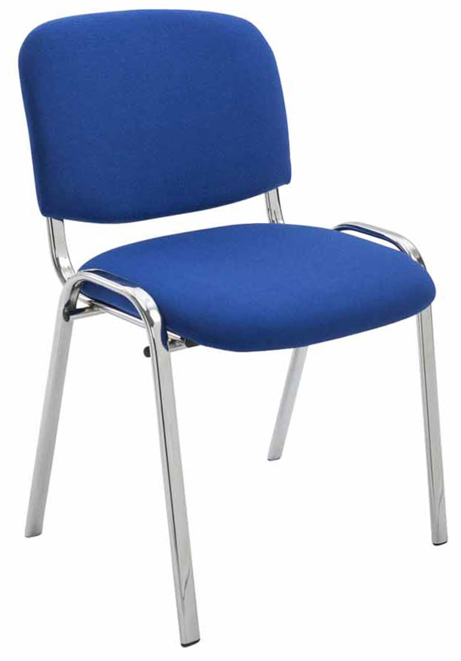 4er Set Stühle Ken Chrom Stoff blau