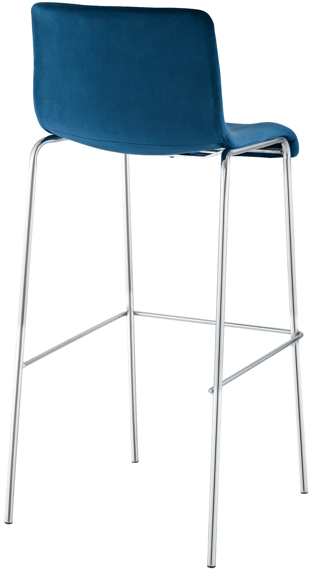 Barhocker Hover Samt Vierfußgestell Chrom