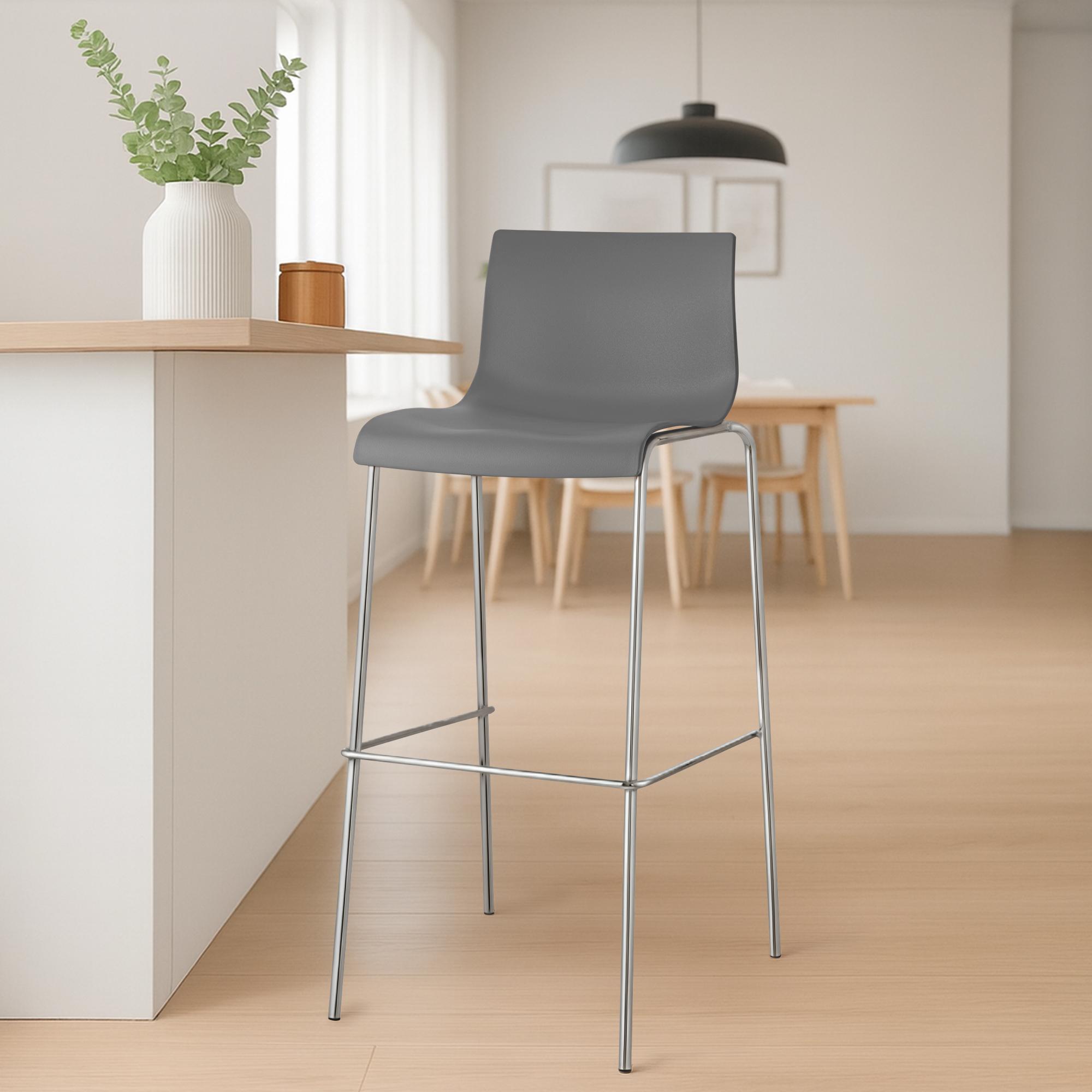 2er Set Barhocker Hover Kunststoff 4-Fuß Gestell