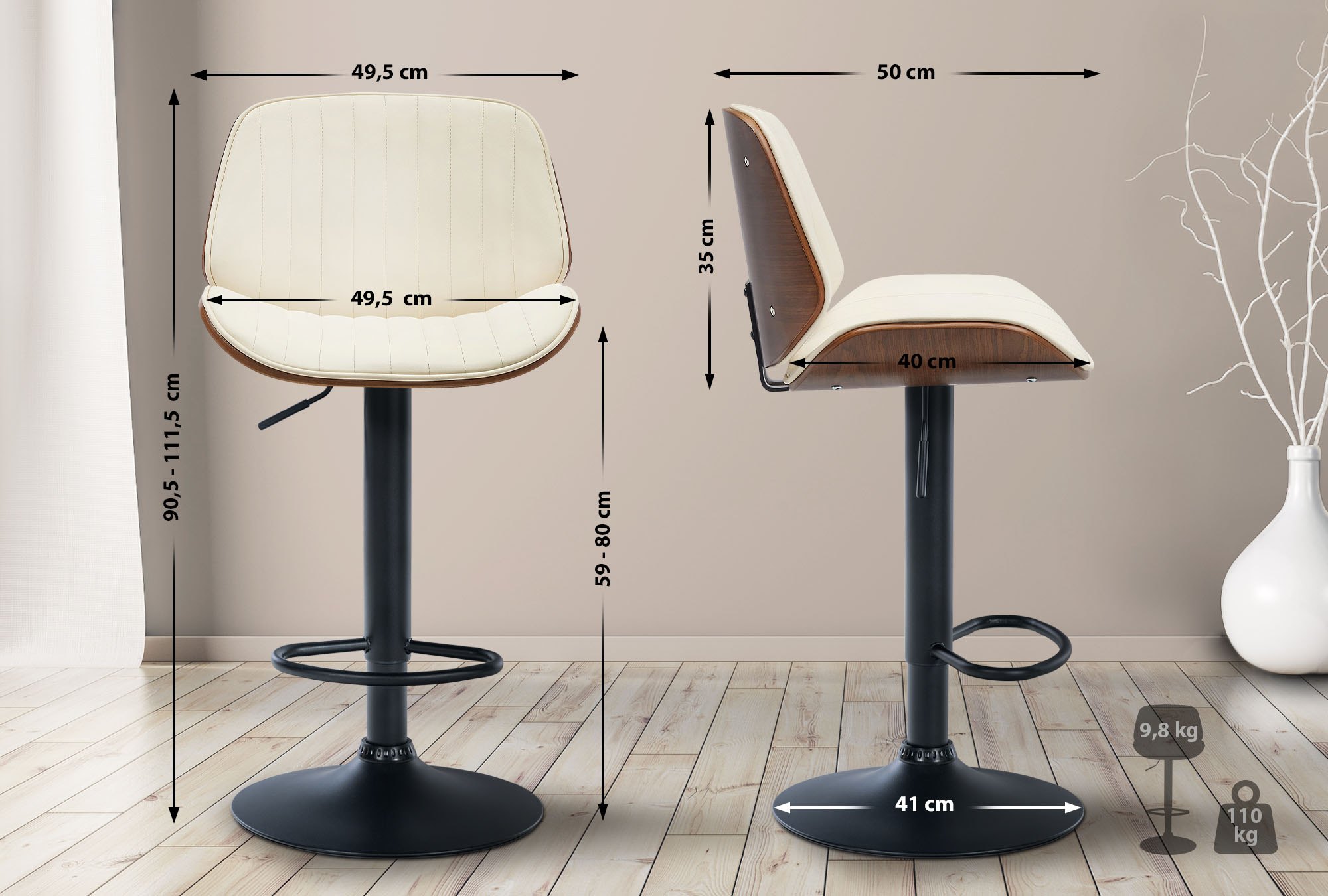 2er Set Barhocker Nova Kunstleder