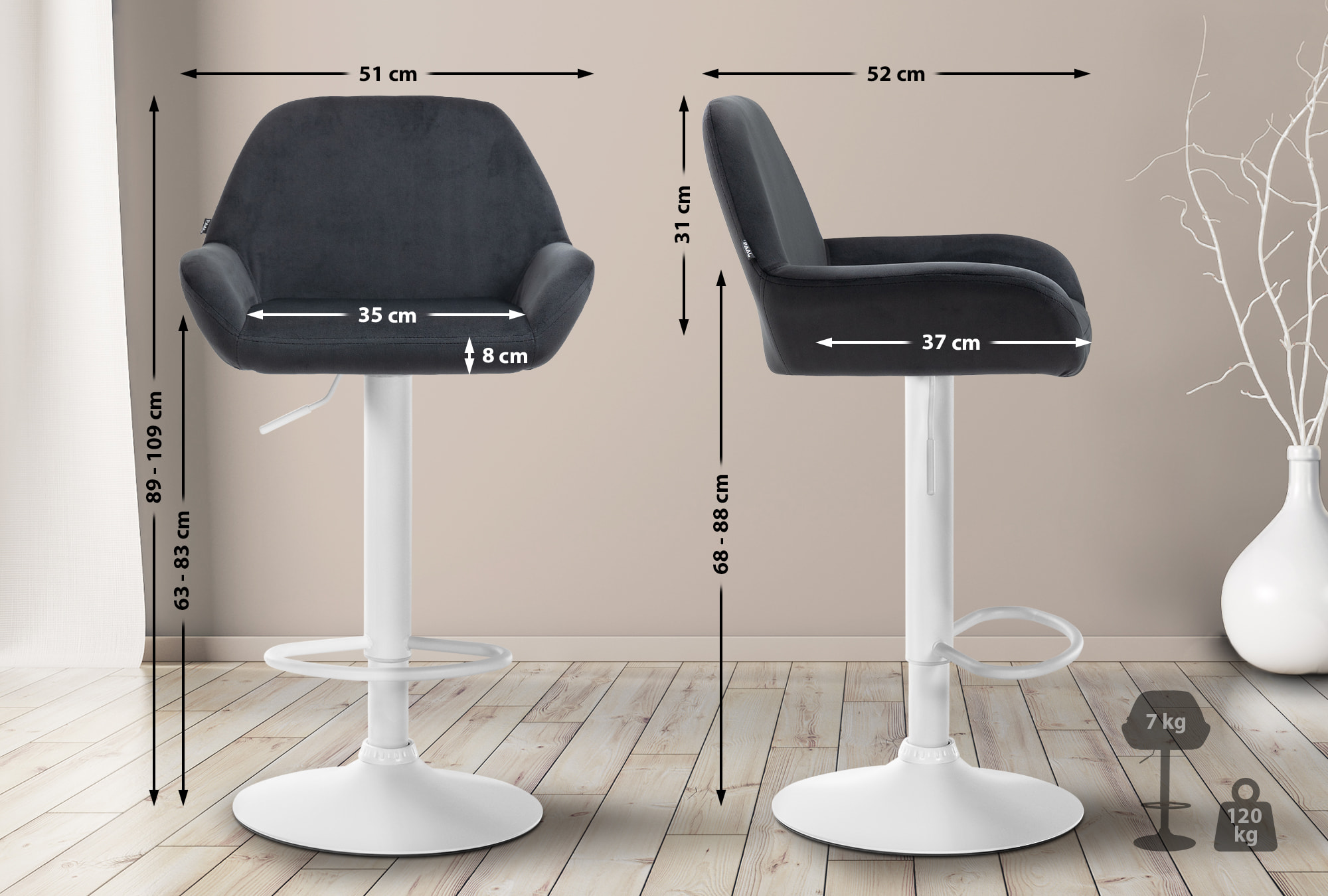 Barhocker Braga Samt