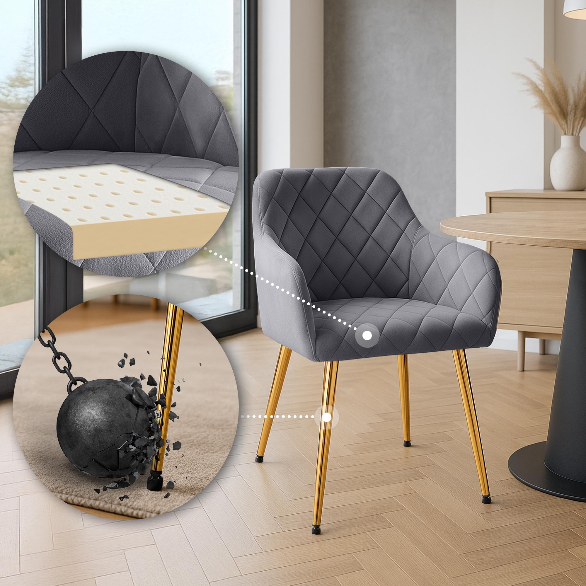 2er Set Esszimmerstühle Monett Samt