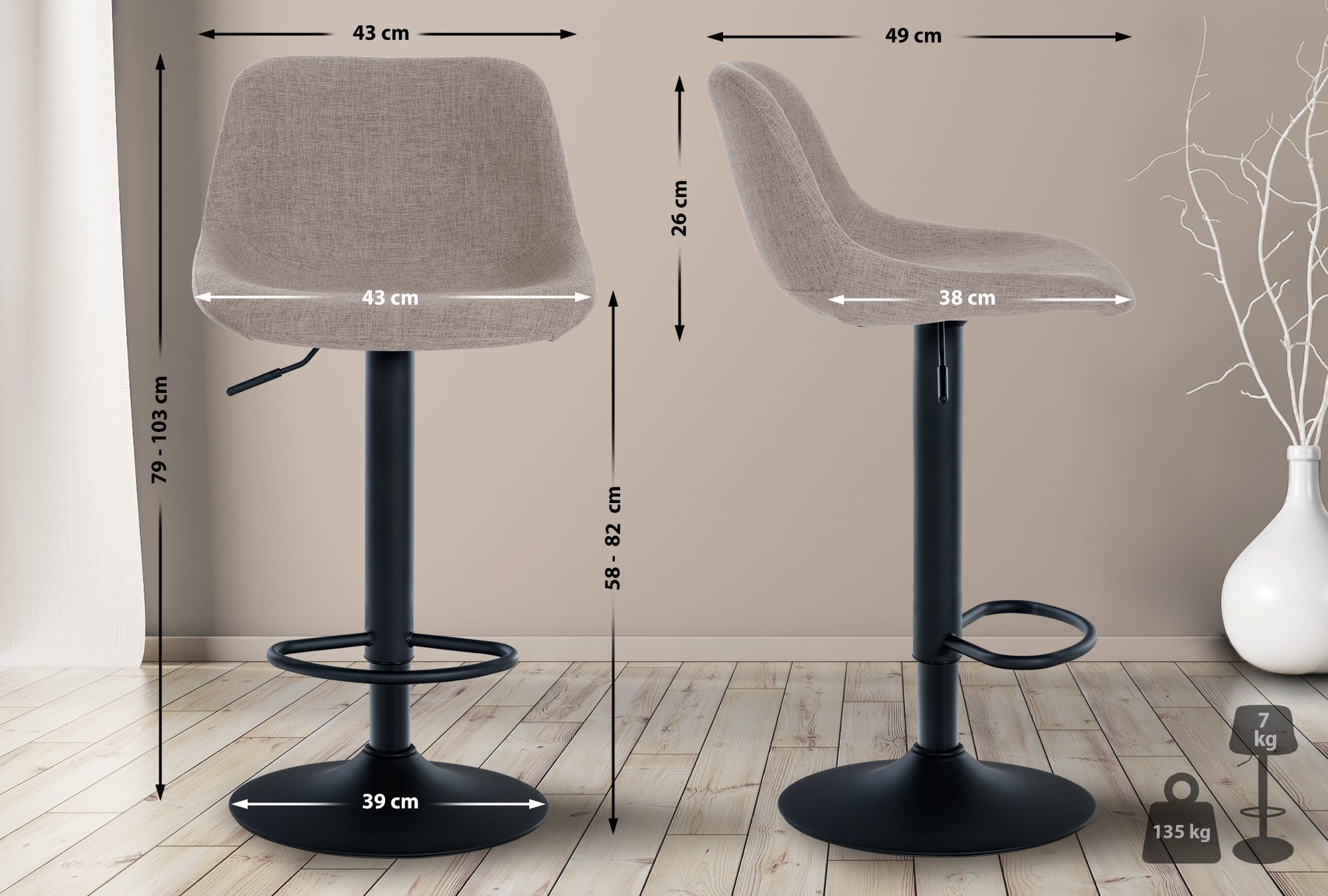 2er Set Barhocker Loft
