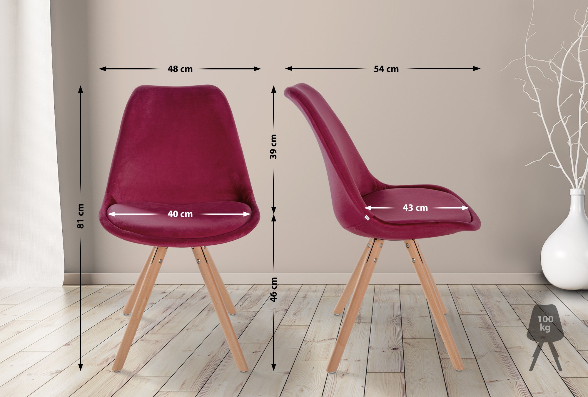 4er Set Stühle Sofia Samt