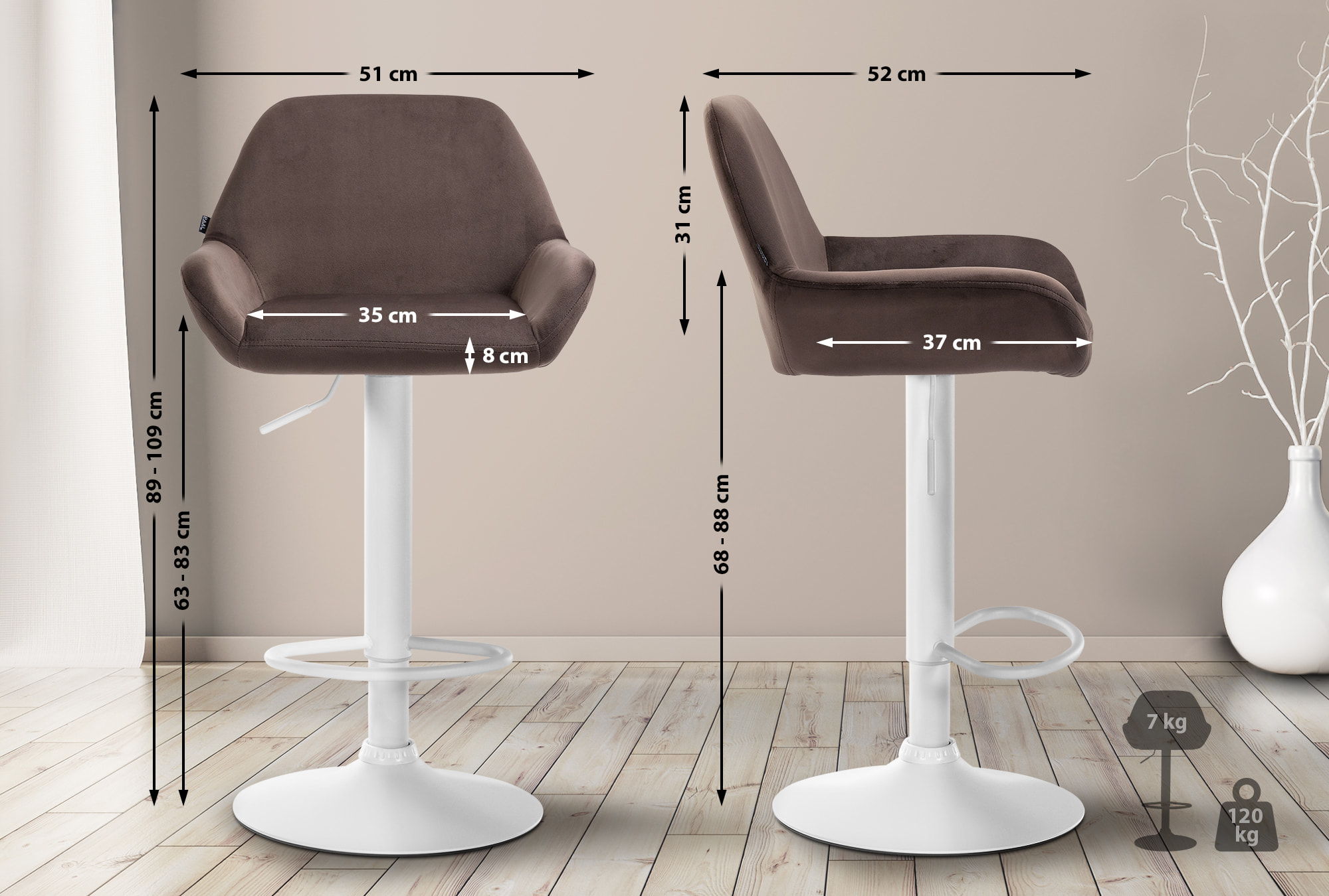 Barhocker Braga Samt