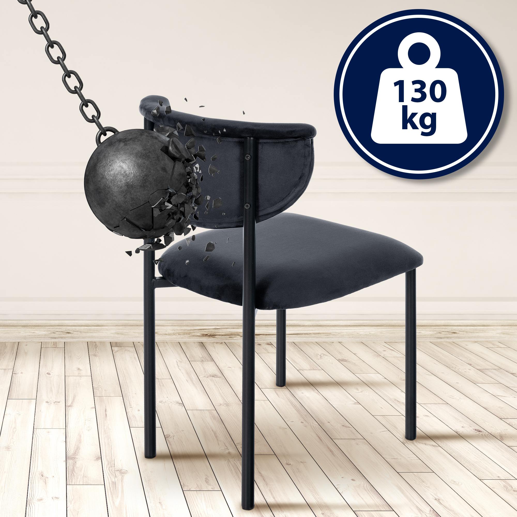 2er Set Esszimmerstuhl Gambell Samt