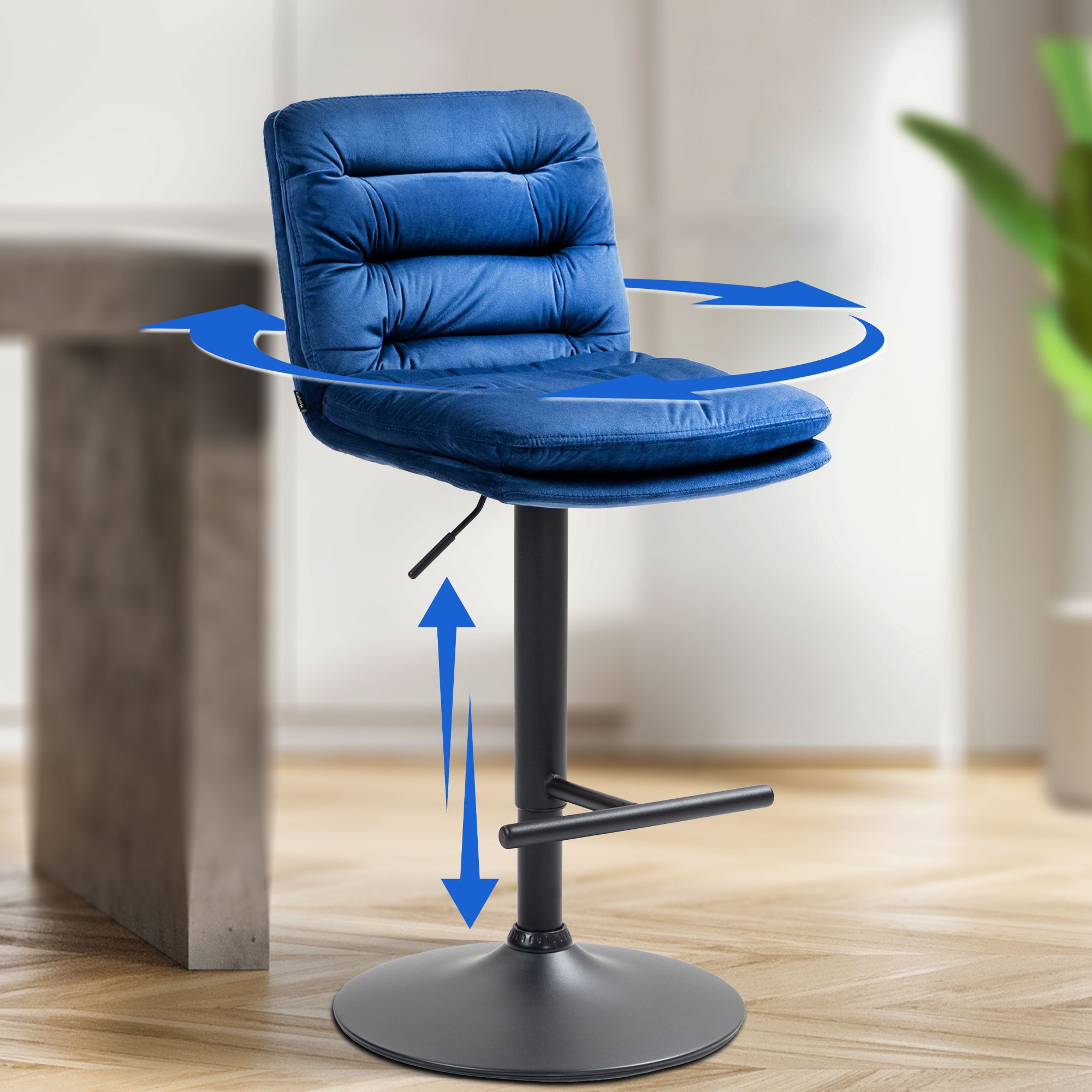 2er Set Barhocker Damar Samt
