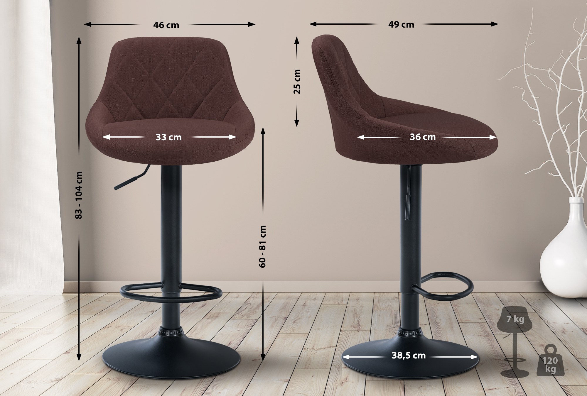 Barhocker Lazio Stoff