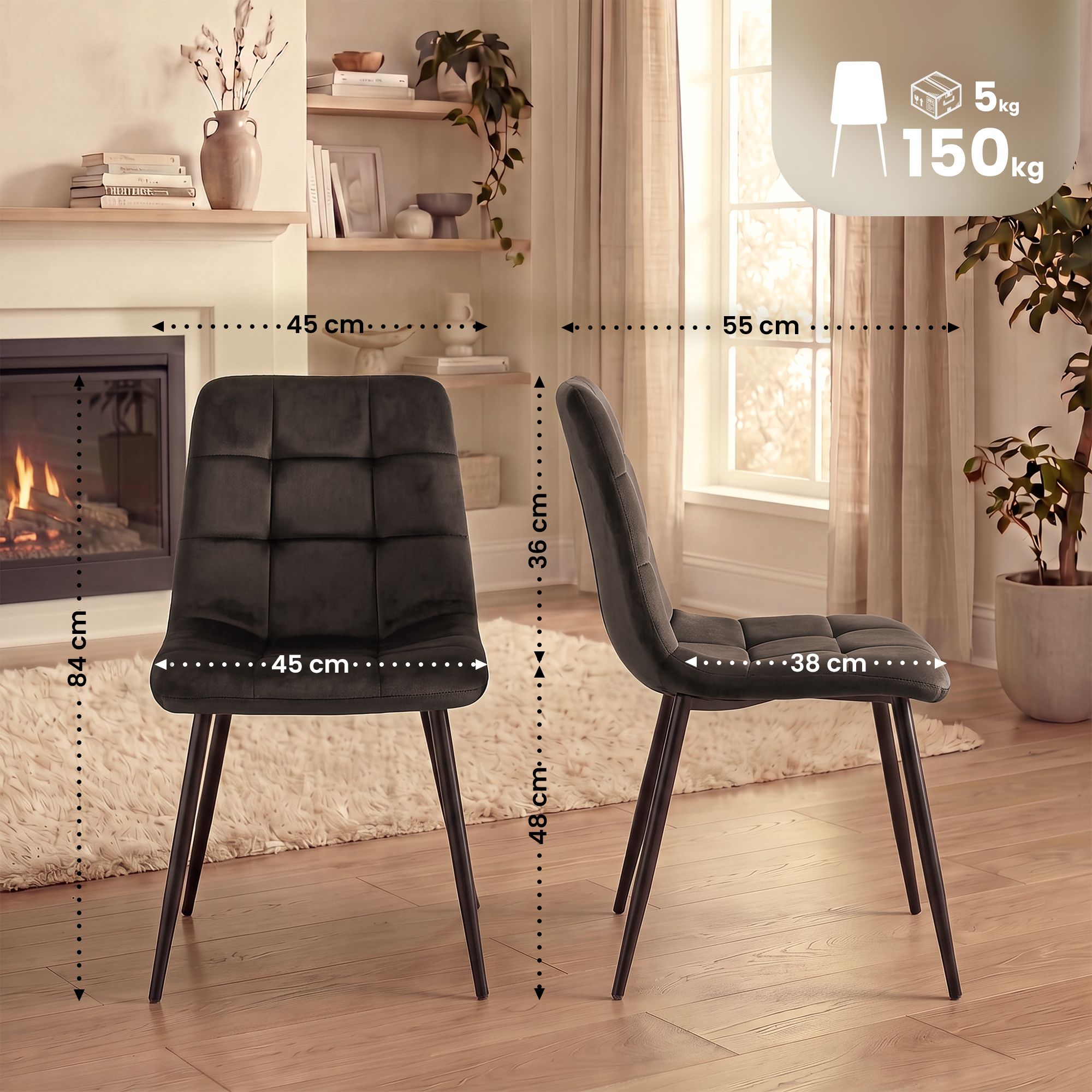 2er Set Esszimmerstuhl Tilde