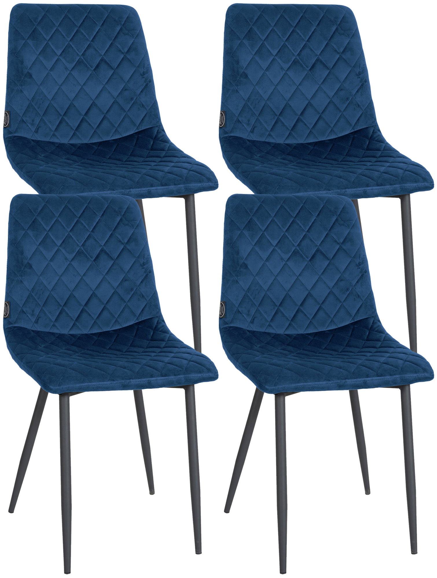 4er Set Stühle Telde Samt blau