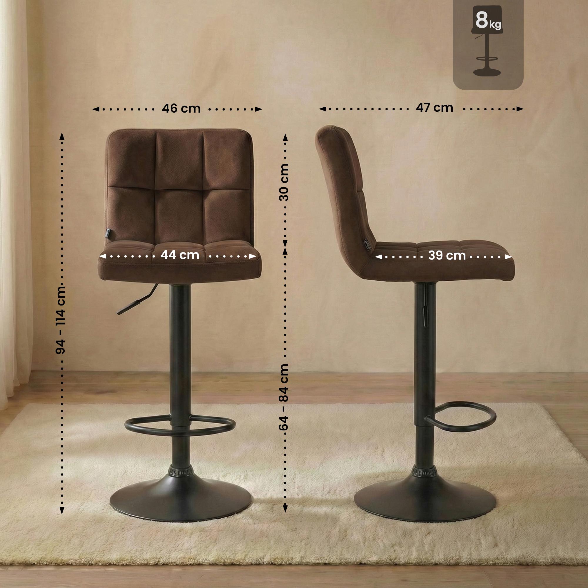 2er Set Barhocker Peru Samt