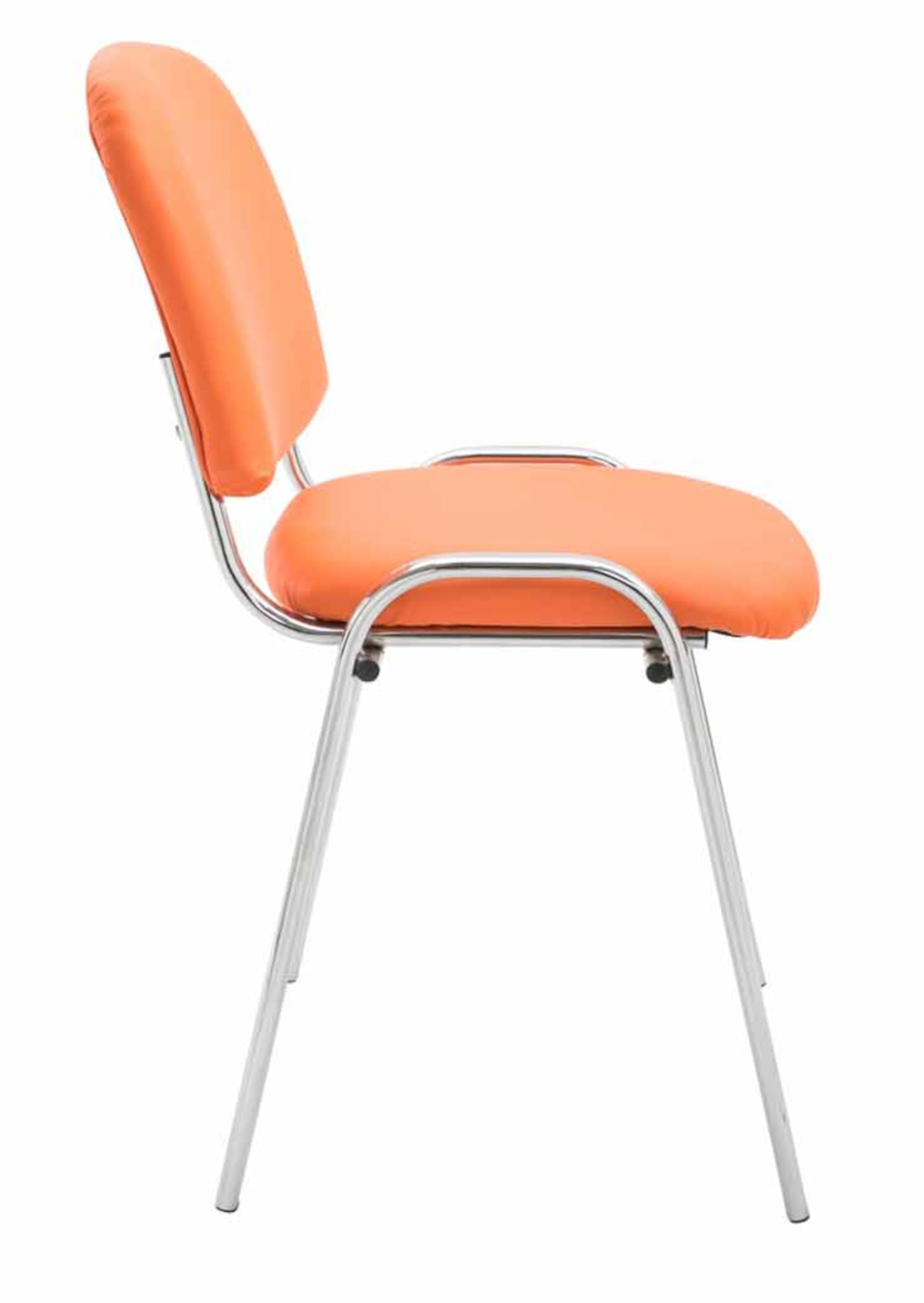 4er Set Stühle Ken Chrom Kunstleder orange