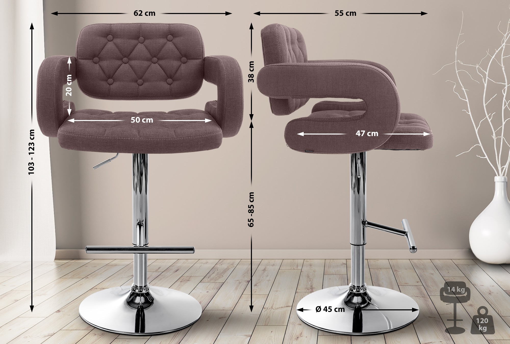 Barhocker Dublin Stoff